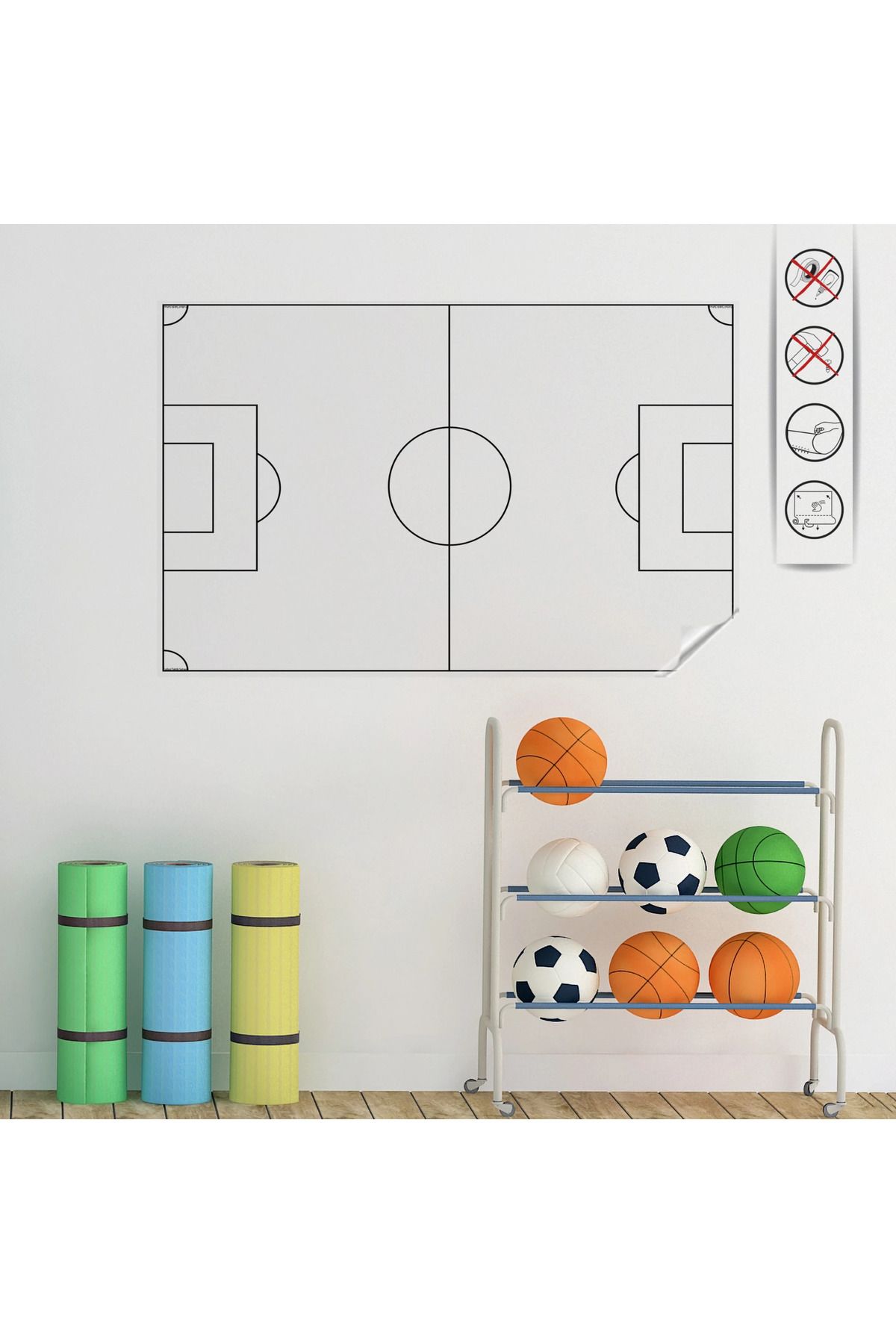 ZERO LAND Statik Kağıt Futbol Taktik Tahtası 70 CM X 100 CM 636108