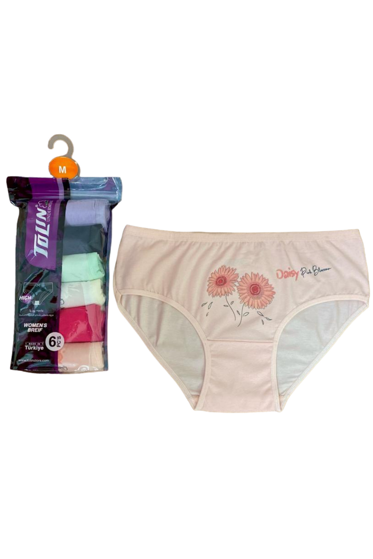 Women's 6-Pack Cotton Lycra Printed Towel Net Medium Waist Panty Set 2276169