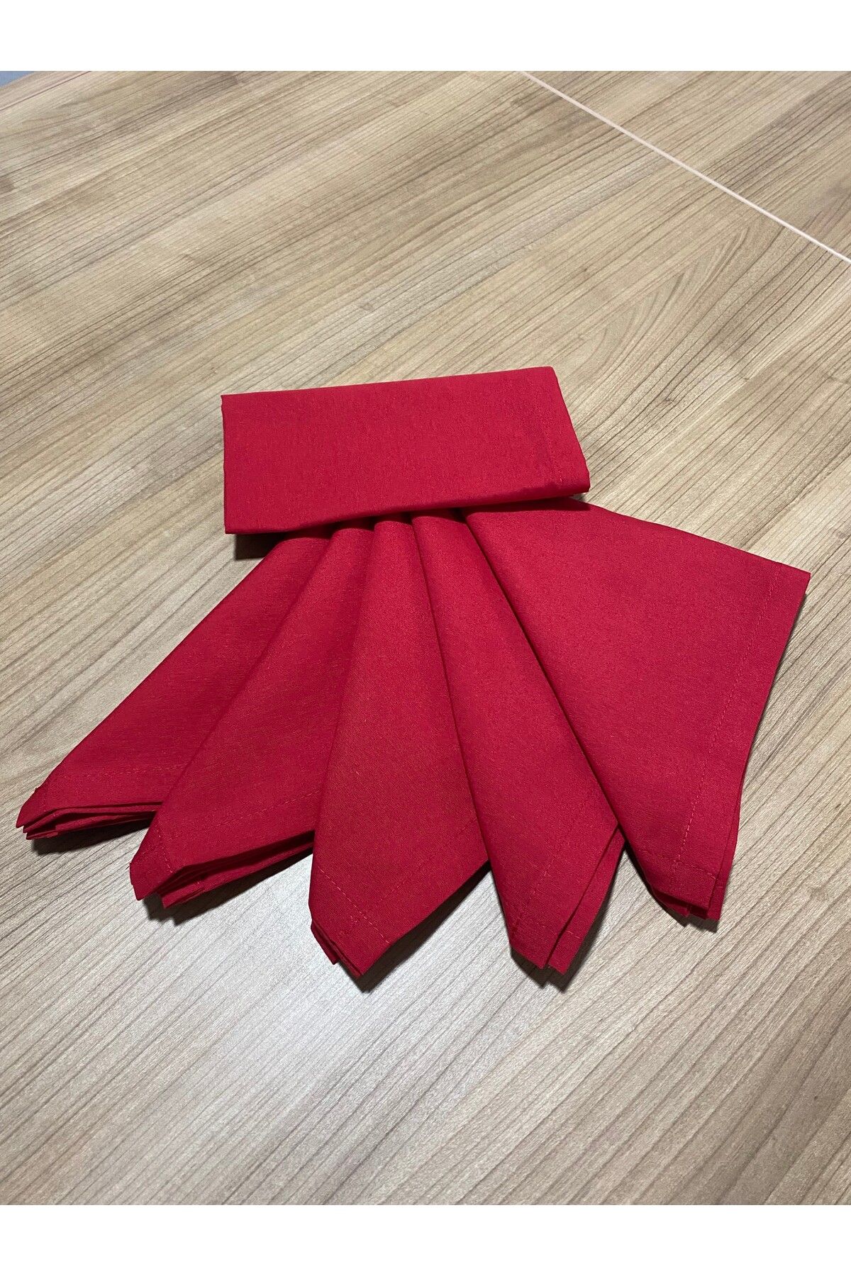 LILYUM-New Year's Concept - Red Cotton Polyester, Custom Stitched Napkin, American Serving Set of 4 3