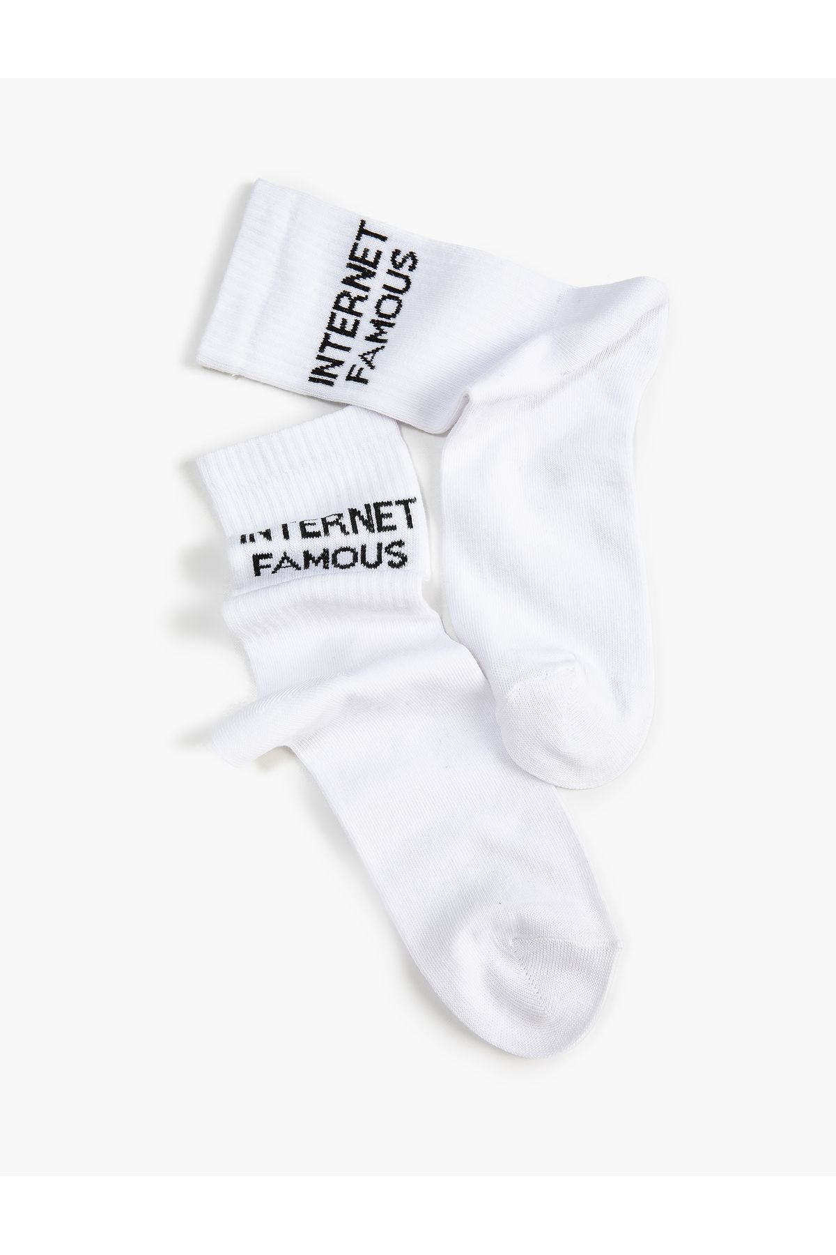 Koton-Slogan Embroidered Socks 1