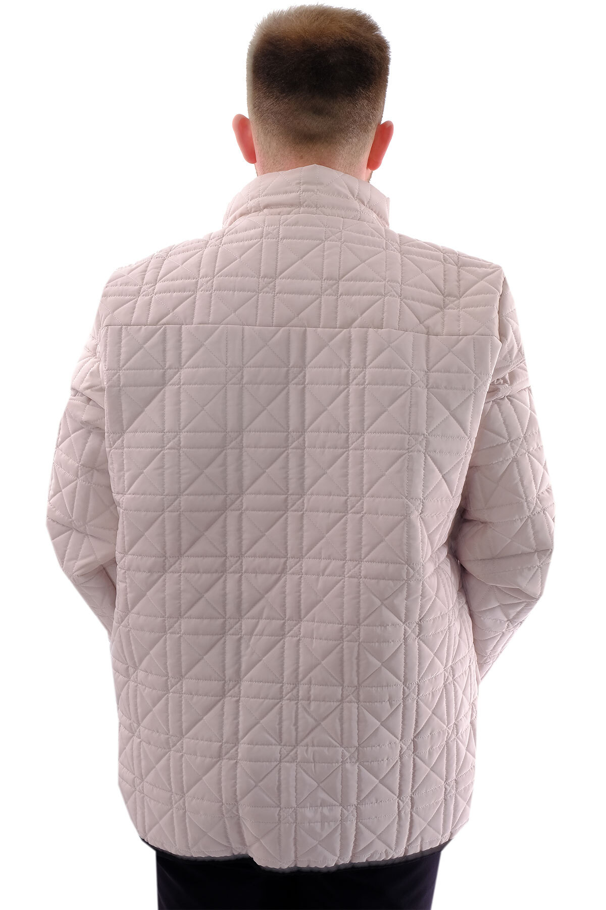 ModeXL Mode XL Büyük Beden Erkek Dik Yaka Kapitone Mont U24601 Bej görsel 4