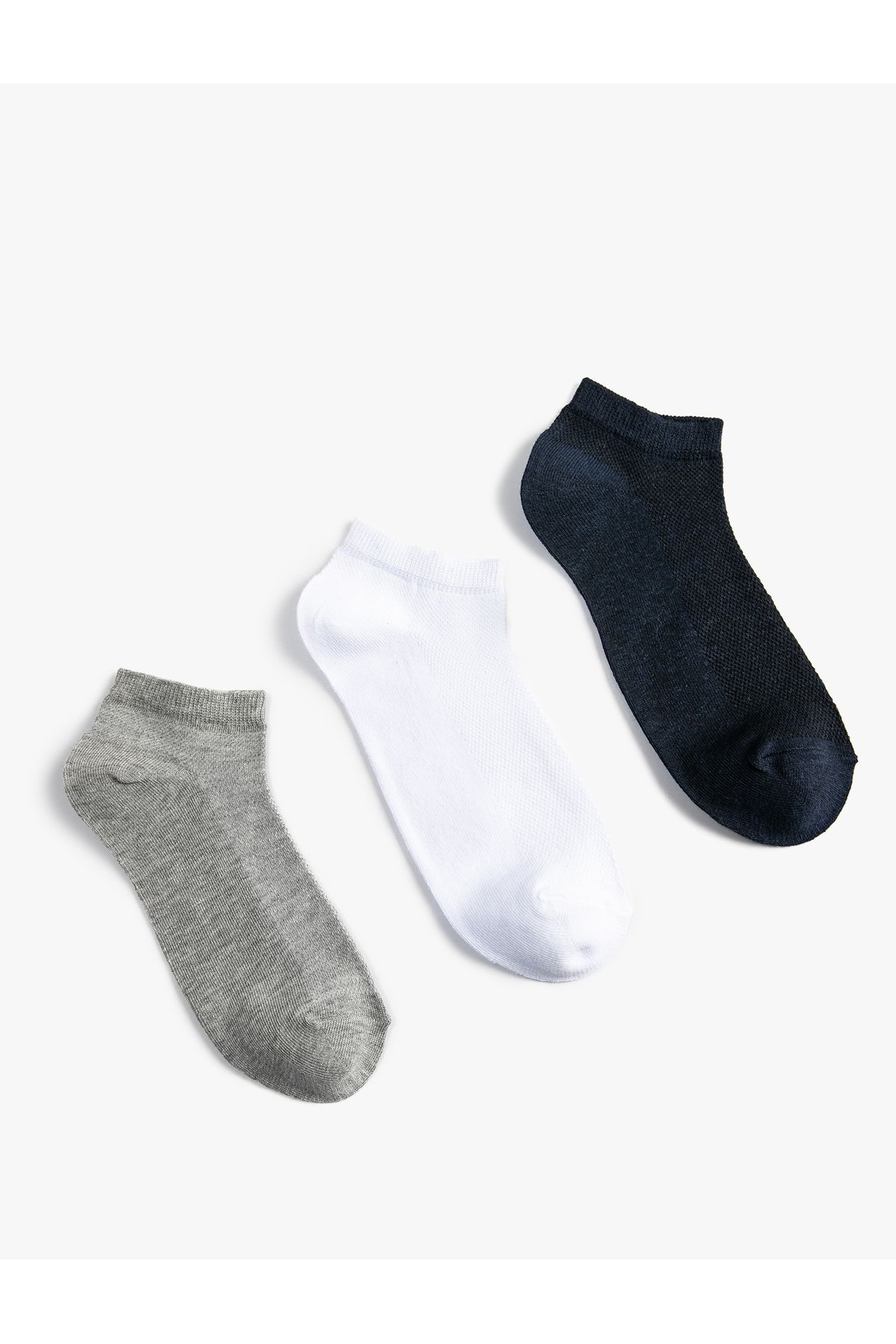 Koton-Set of 3 Basic Colorful Booties Socks 1
