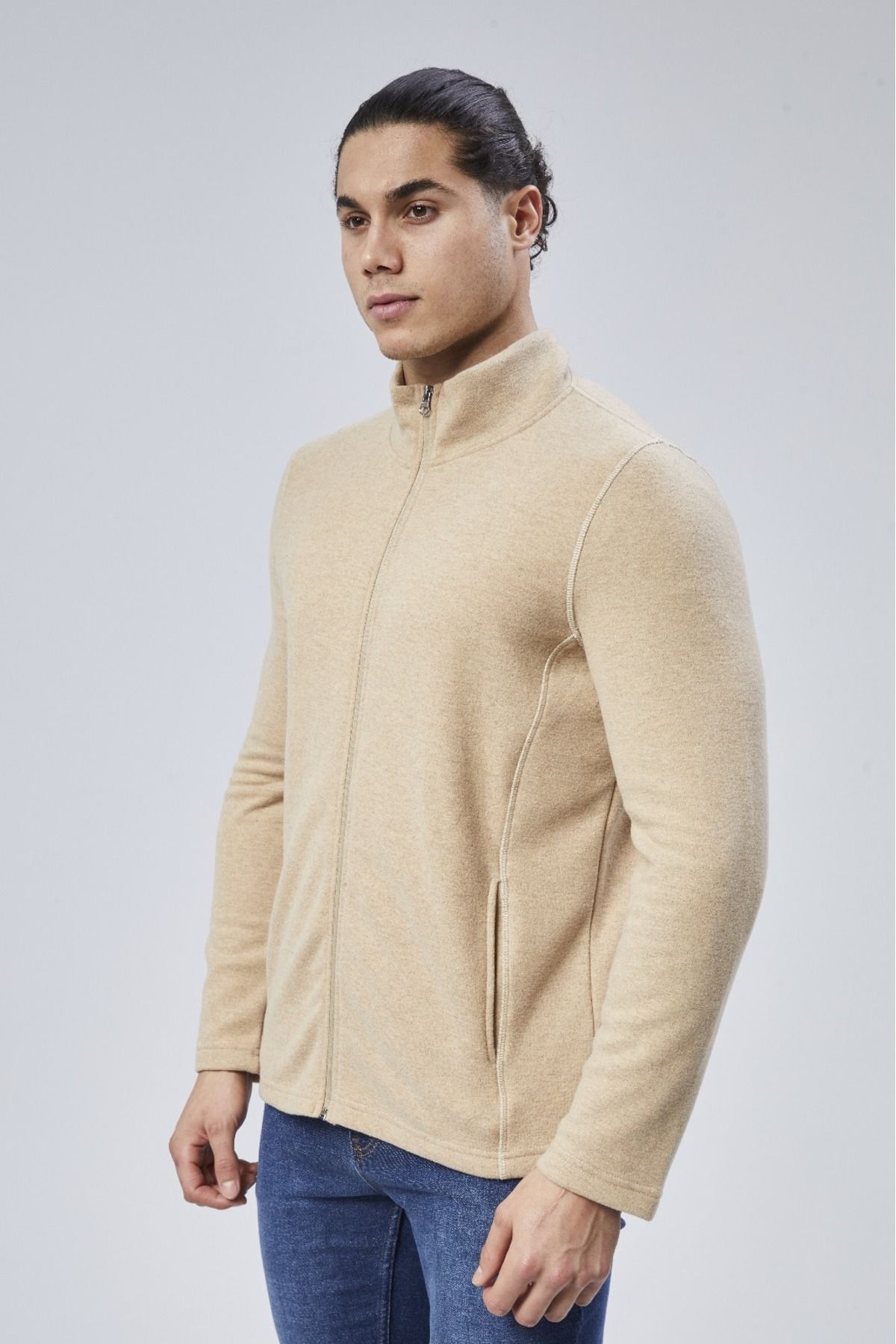 M MOONCOVER-Men's Italian Fleece Sweatshirt - Anti-Pilling, Stand Collar, Zip-Up and Pocket 2