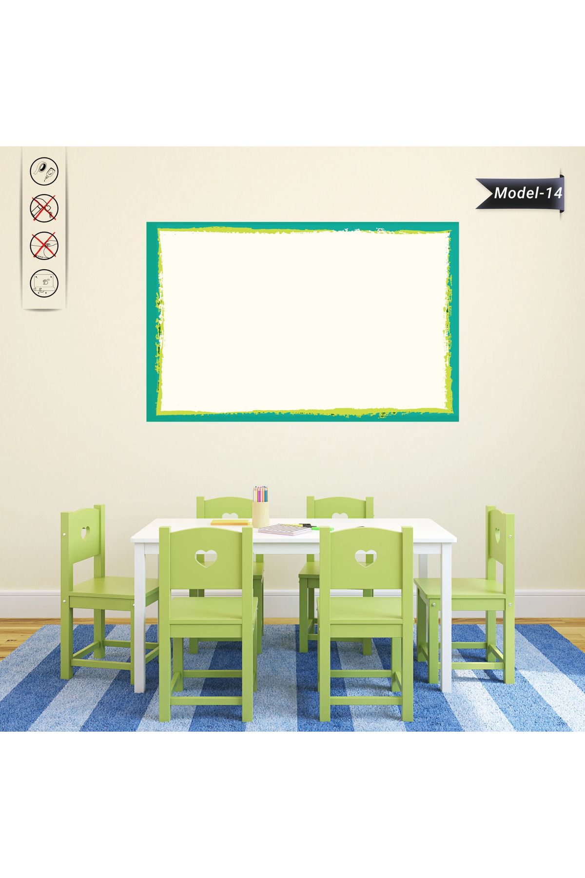 ZERO LAND Yapışkanlı Renkli Profesyonel Tahta ( Model -14) 60 CM X 90 CM FLKRY