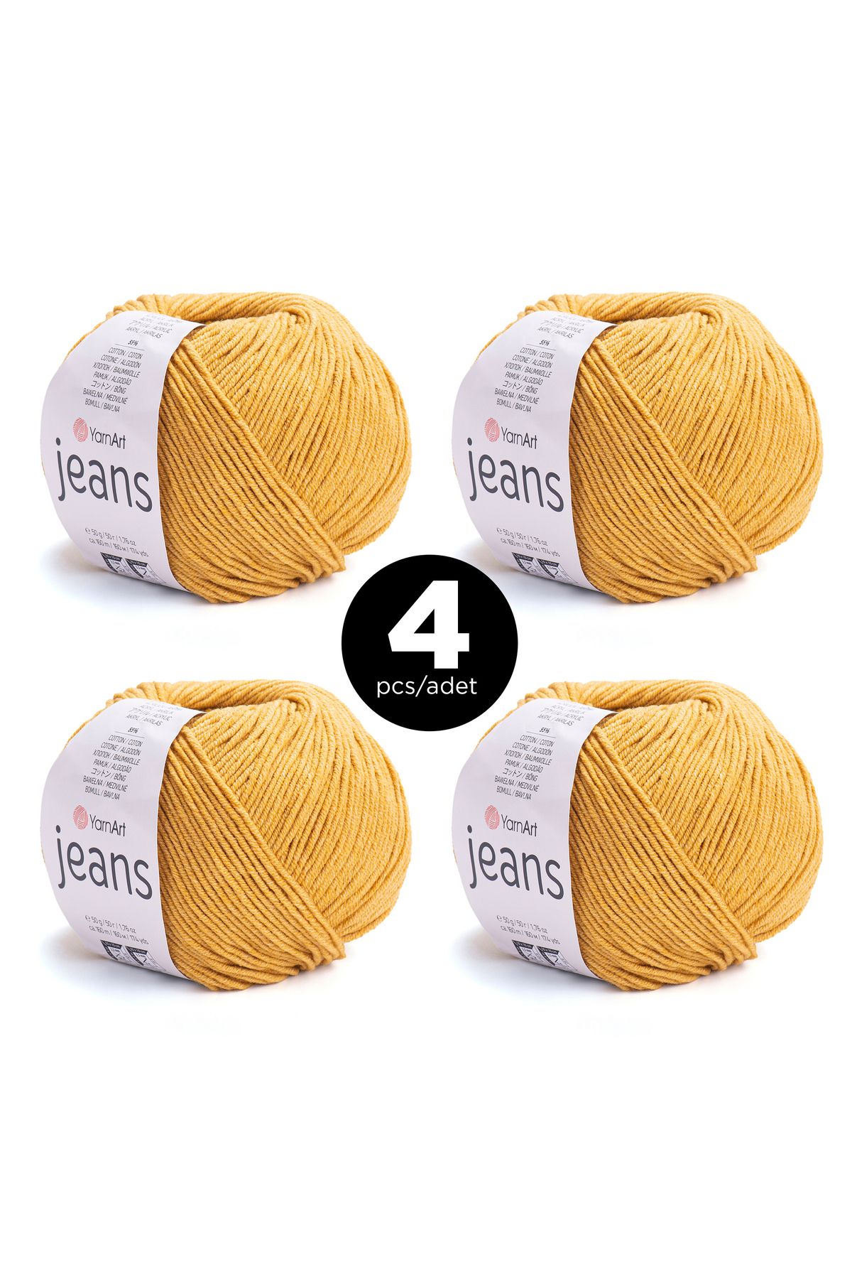 Yarnart Frăgă De Tricotat Jeans - 84 - Pachet De 4 - One Size