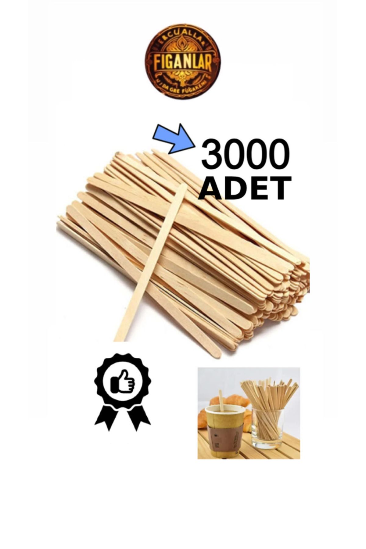 figanlar ambalaj %100 bambu ahşap çay karıştırıcısı 11 cm 3.000 adet