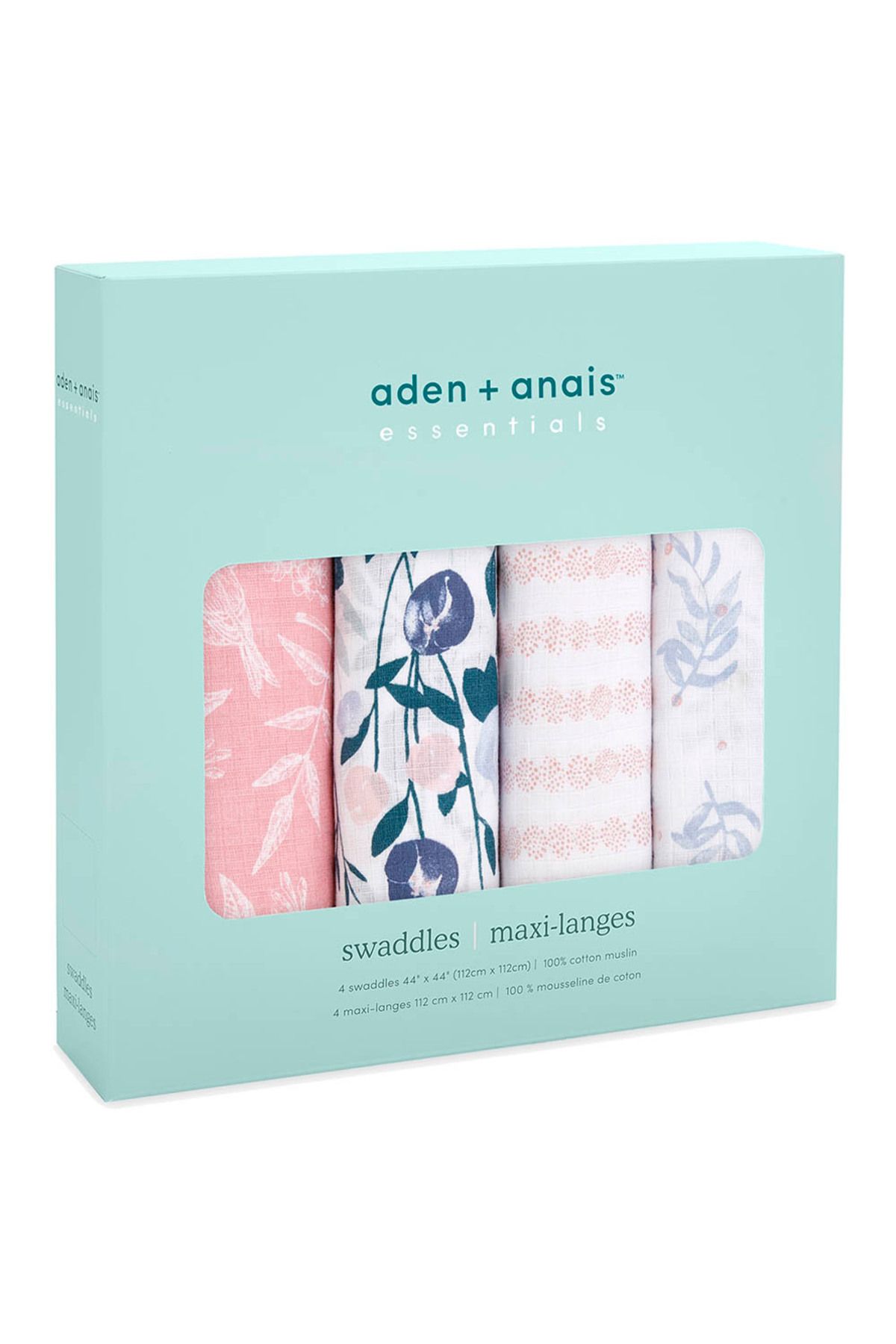 Aden Anais-Aden + Anais - Muslin Swaddle Blanket - Pack of 4 - Flowers Bloom 3