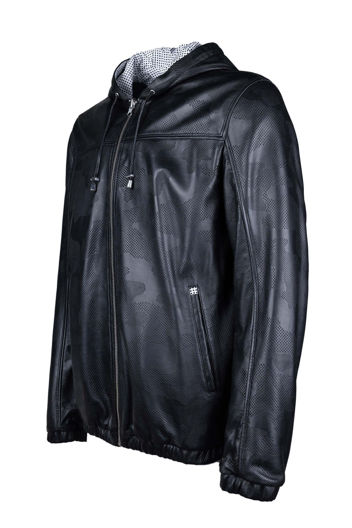 Tamer Tanca-Men's Genuine Leather Black Leather Coat 2