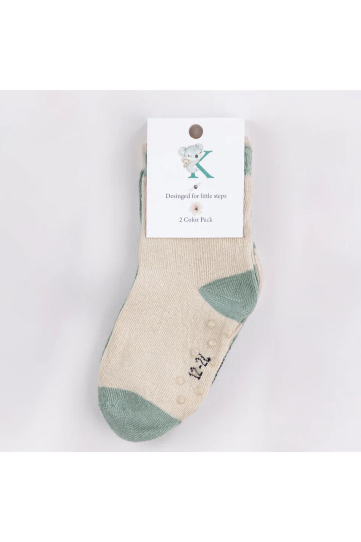 KidZee-Sage Organic Baby Socks Set of 2 3