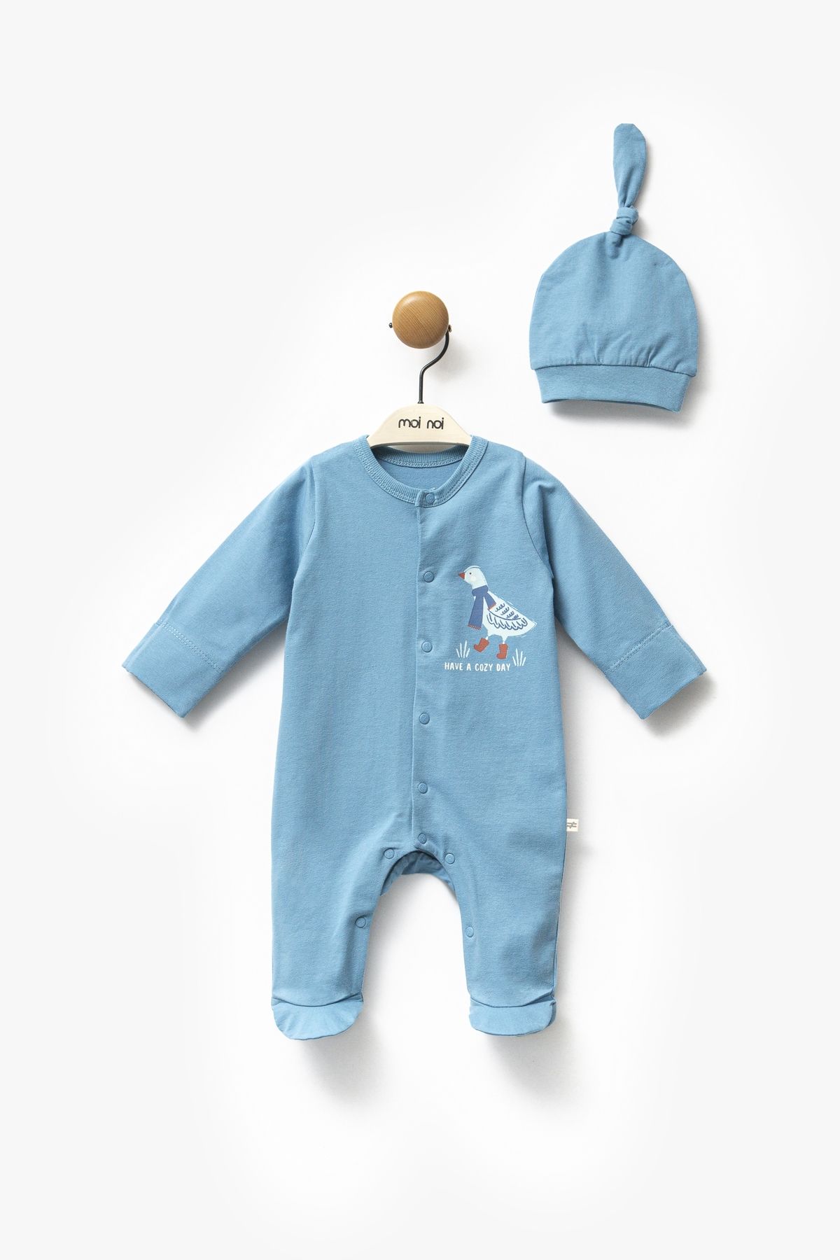 VaVbaby-2-Piece Duck Baby Rompers - with Hat 1