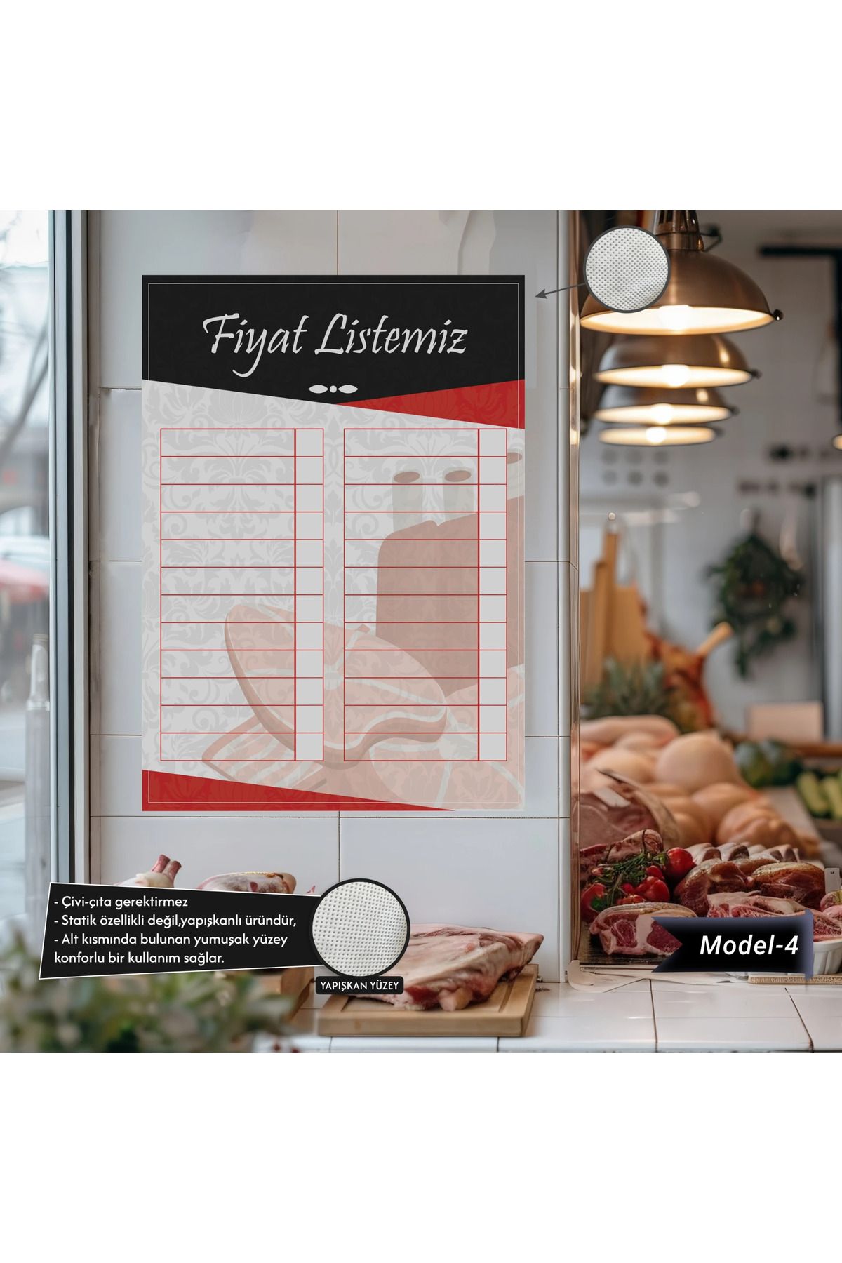 ZERO LAND Yapışkanlı Fiyat Listesi (Model- 4) 50 CM X 70 CM GLSTD