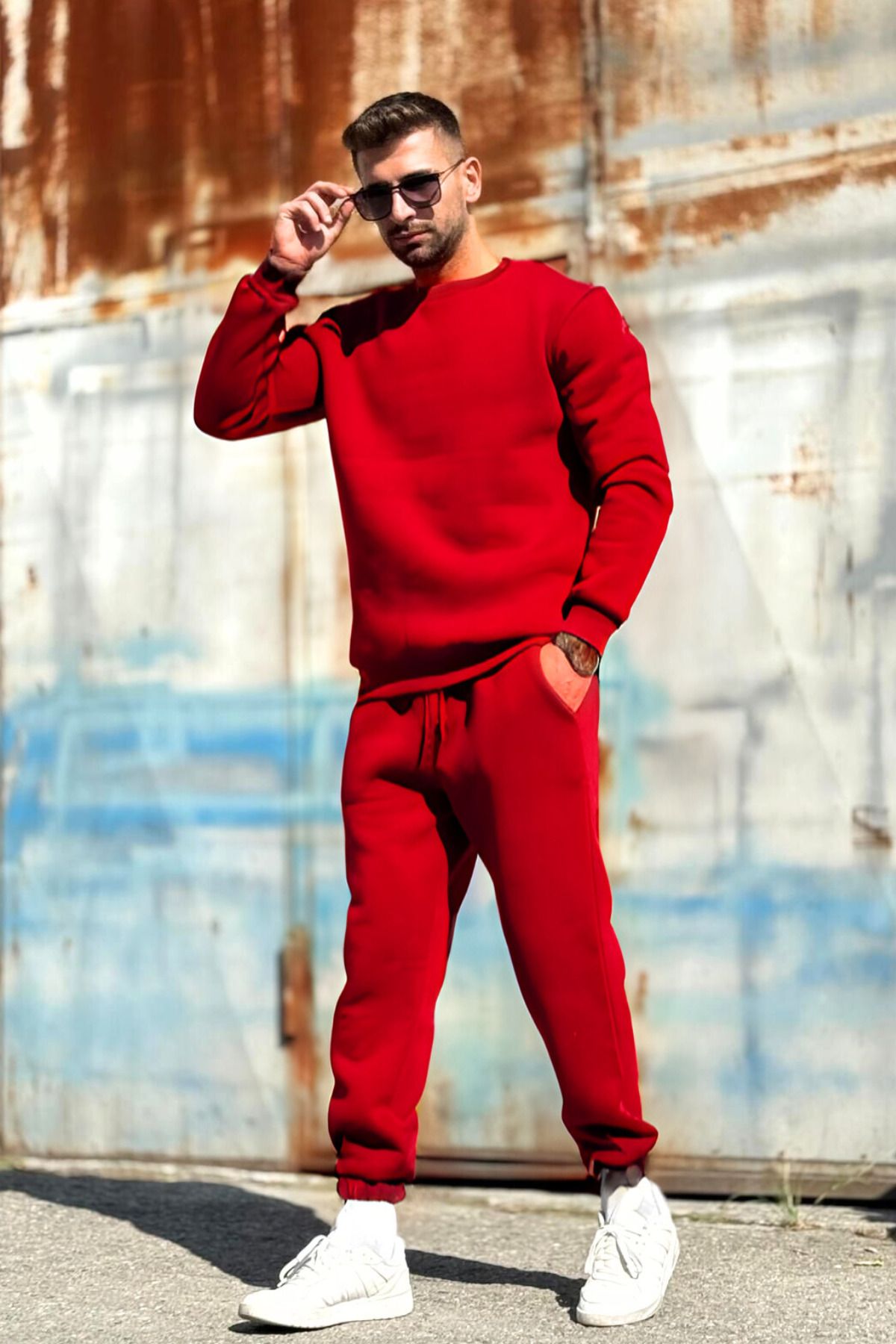 CMZ COLLECTİON-Men's Crew Neck 3 Yarn Tracksuit Set 3