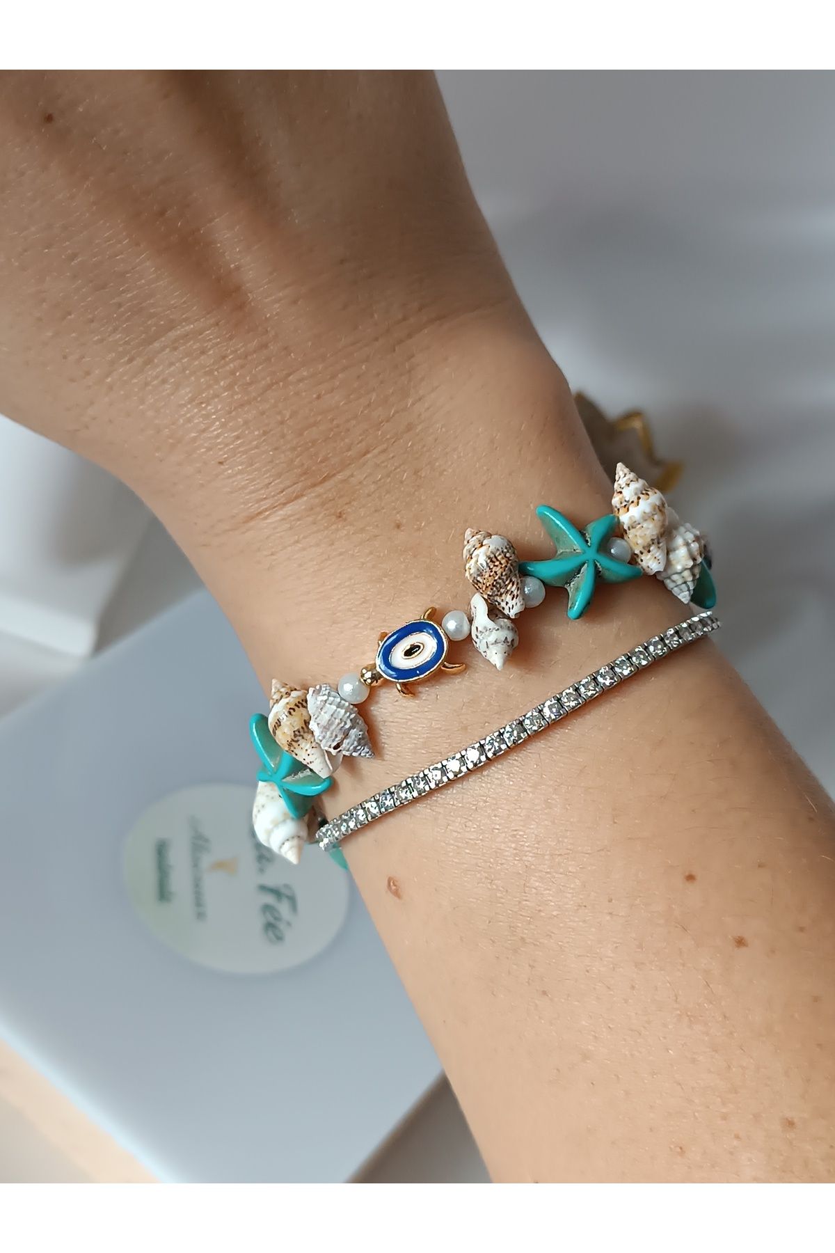 La fee aksesuar-Women's Bracelet Evil Eye Turtle Seashell & Starfish Bracelet 4