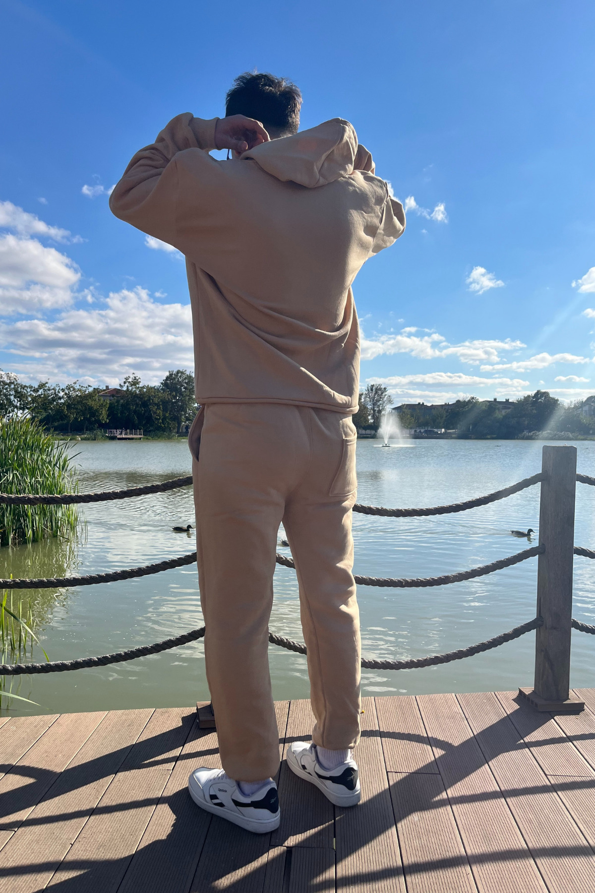 ruNadeS-Men's Relaxed Fit Sweatpants with Raised Inside and Elastic Legs and Kangaroo Pocket - Home Wear 3
