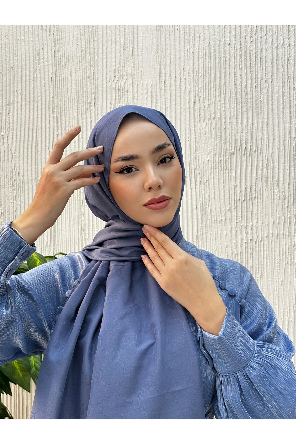 QASSA SHAL-Shawl - Blue - Jacquard 4