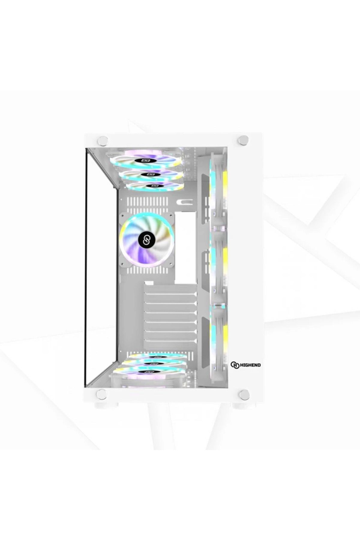 HighEnd-High End Gaming COVID 55 ATX 7 ARGB Fan White Case 3