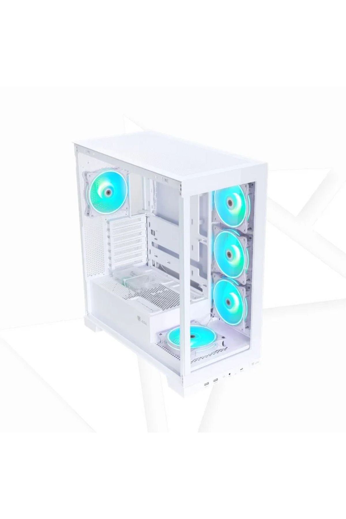 ASA-ULTRA White with 5 ARGB Fans Mid-Tower Case 2