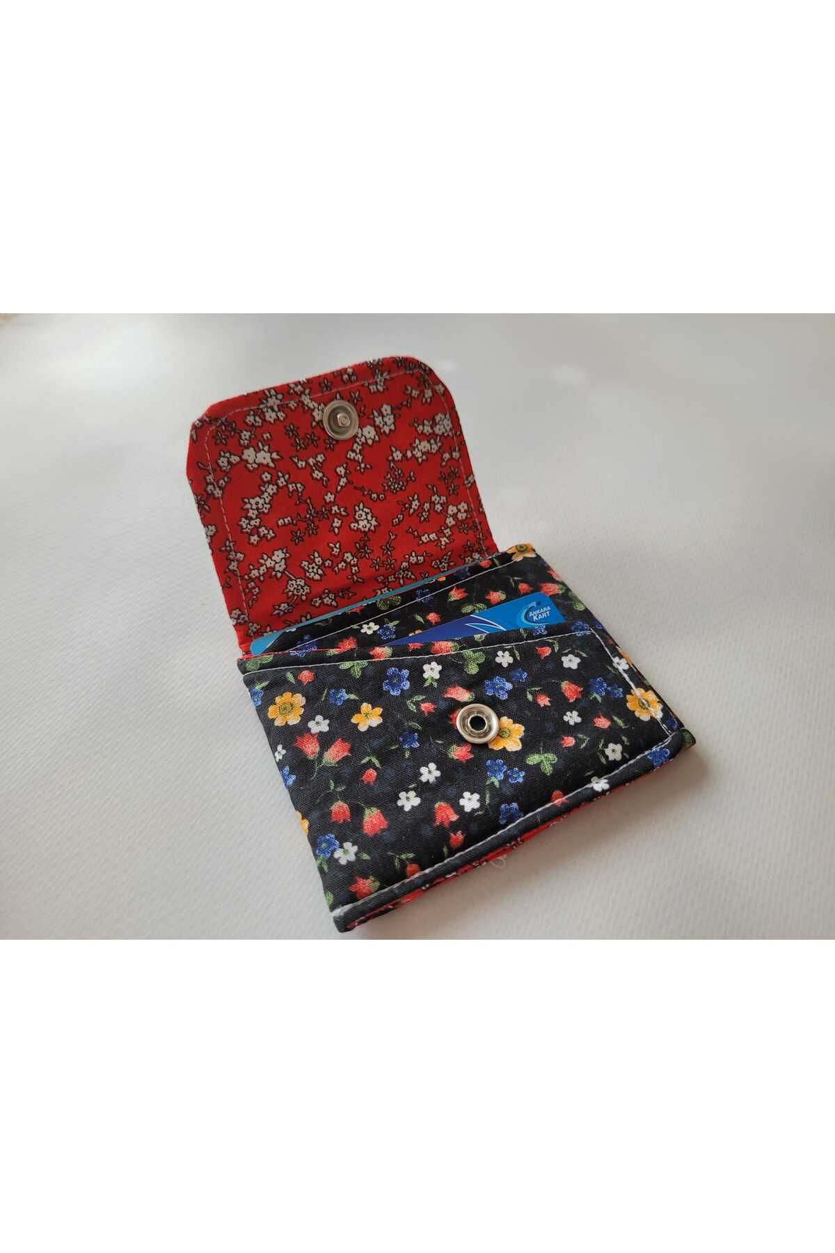 Kız Kardeşlerin Atölyesi-Wallet - Black - Floral 3