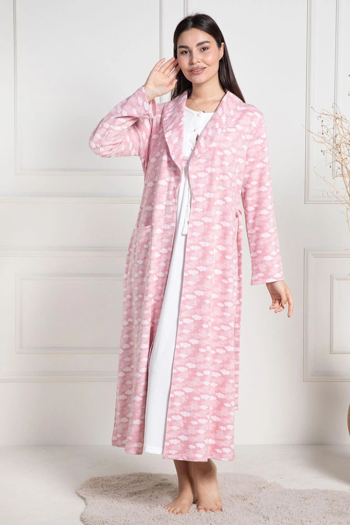 by İGP-Maternity Maternity Dressing Gown Raised Nightgown Set 2