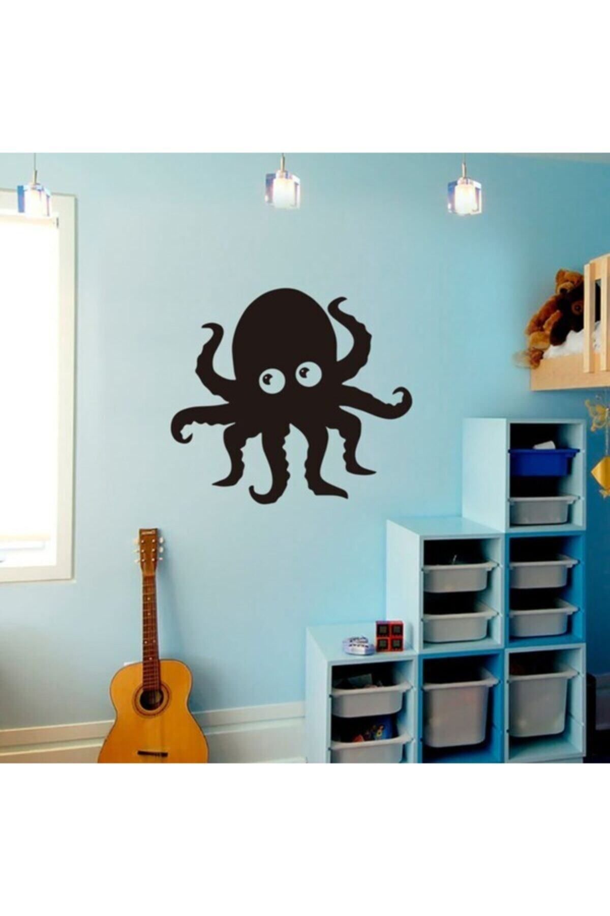 MLH STORE Duvar Sticker Düz Renk Yaratıcı Güzel Ahtapot Desen Duvar Dekoru 48 x 43 cm