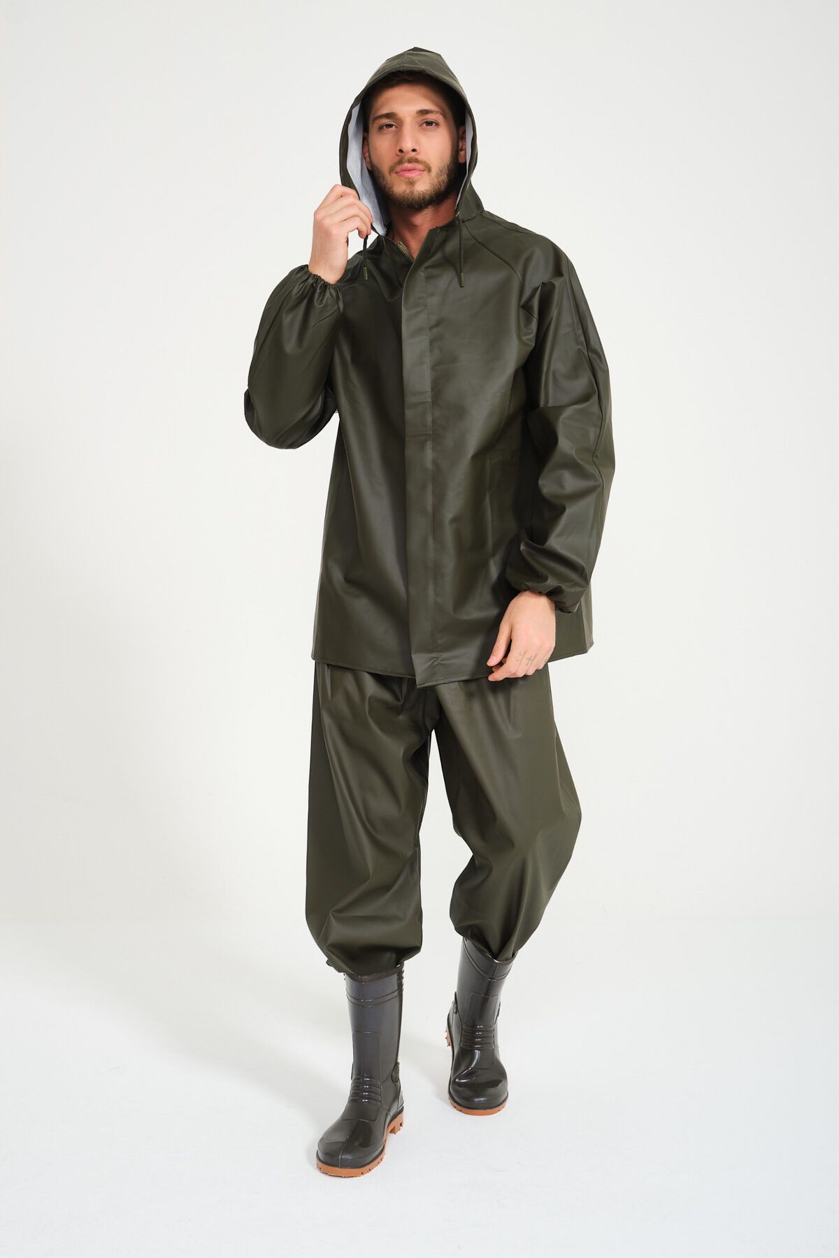 T Rain-Zippered Bottom-Top Suit Raincoat Waterproof Fisherman 6