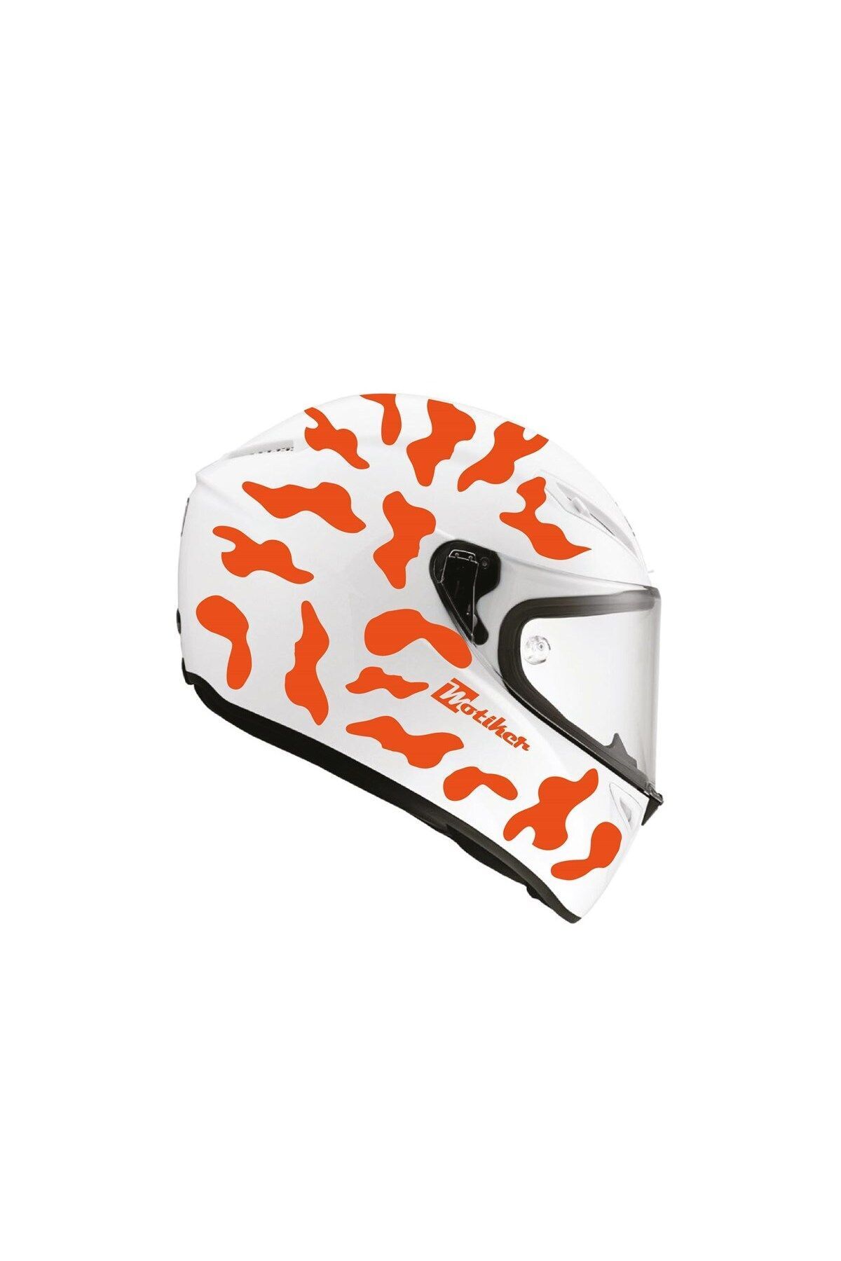 Kendorf Neon Turuncu Kamuflaj Kask Sticker Modeli 2