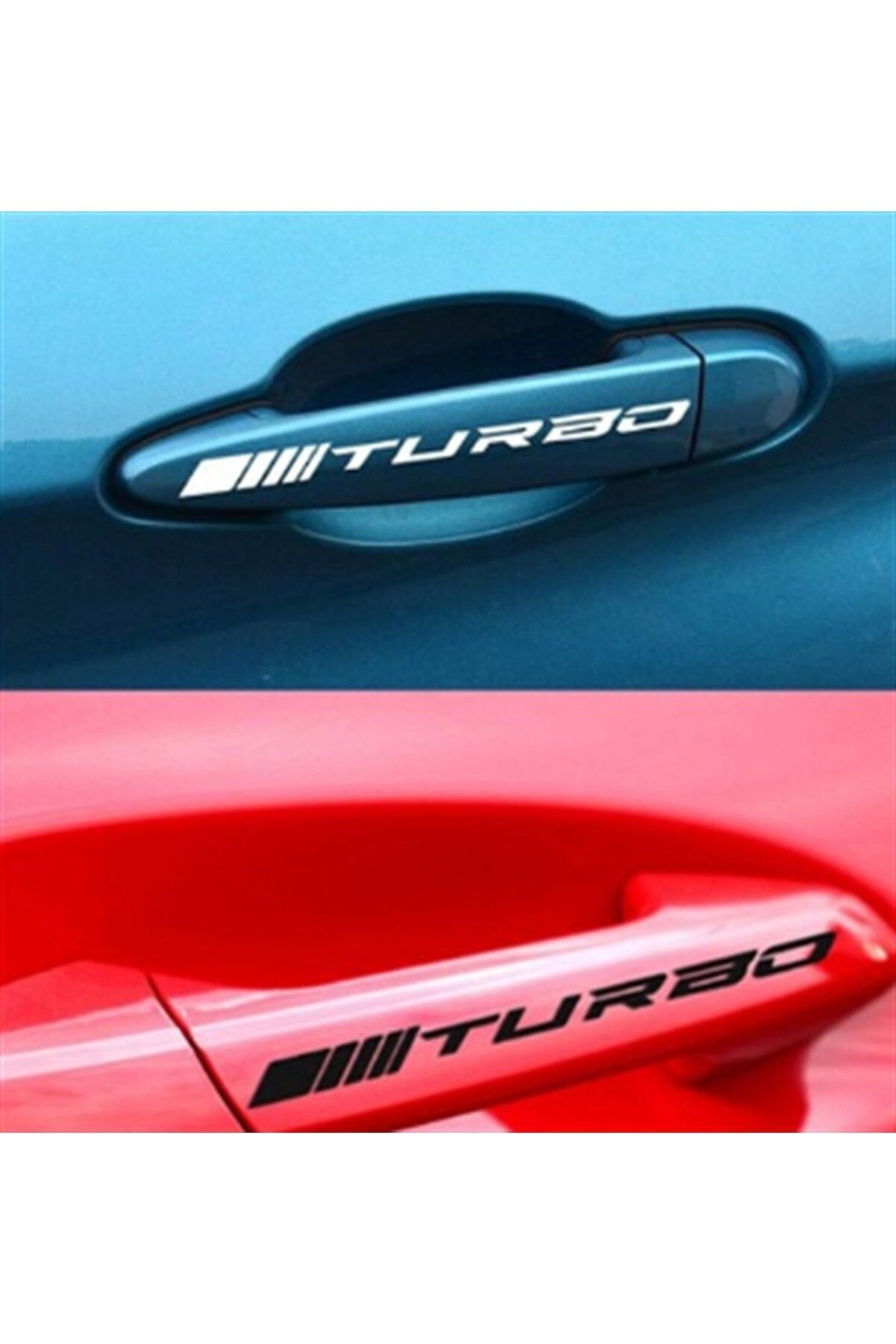 MLH STORE Turbo Yazılı Kapı Kolu Sticker Etiket Modeli
