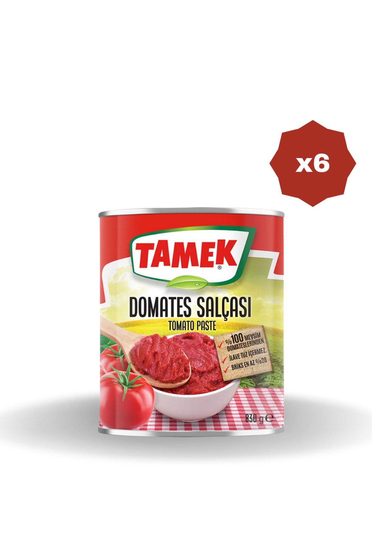 TAMEK DOMATES SALÇASI 830 GR - (6 ADET)