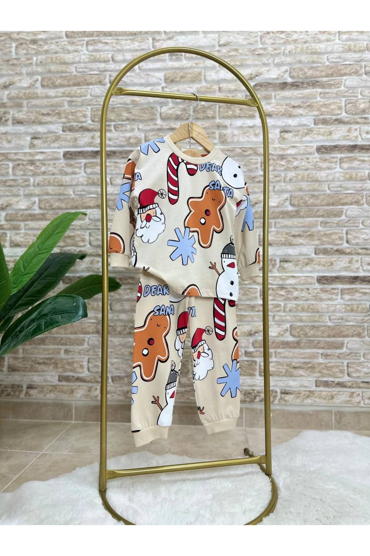 Lolliboomkids-Children's New Season 100% Cotton Combed Candy Cookie Man Themed Themed Elastic Leg Pajamas Set 3