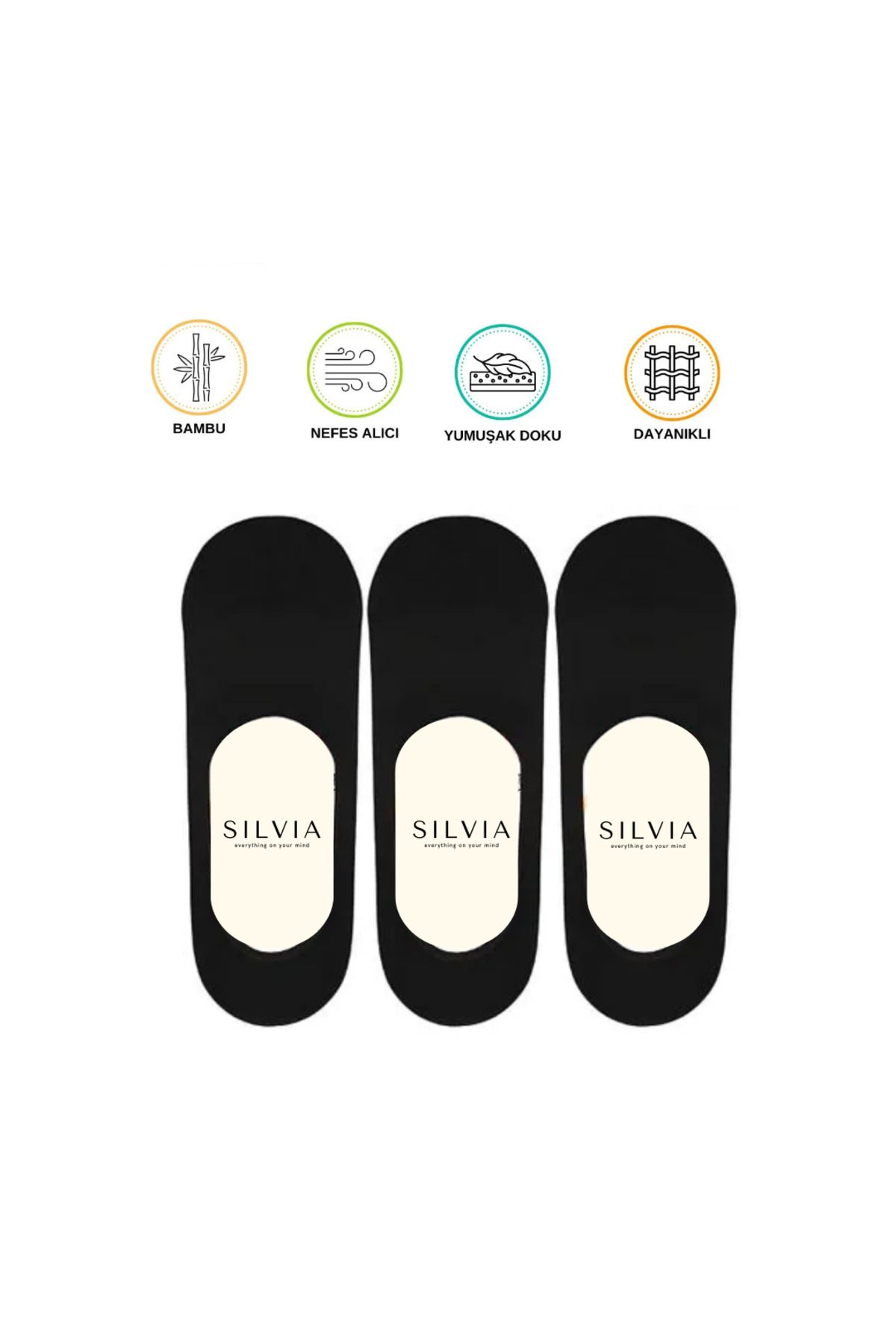 Design Socks-Silicone Seamless Bamboo Nyless Ballet Socks 3-Piece 1