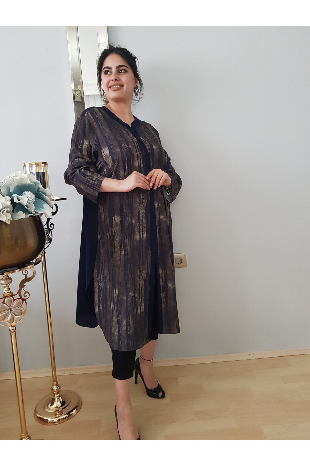 FERGAN KADIN LACIVERT BÜYÜK BEDEN TUNIK