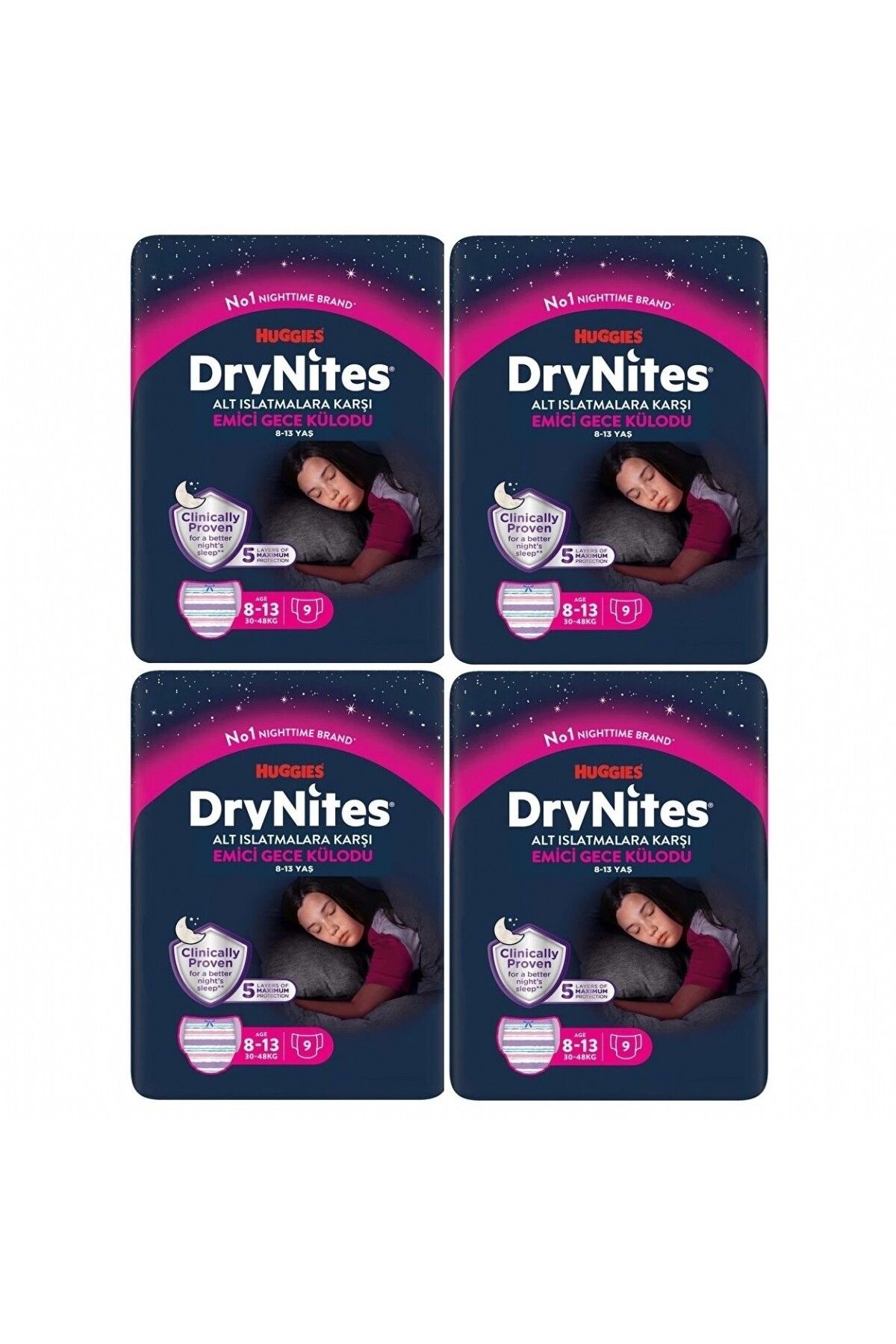 Huggies Drynites Kız Emici Gece Külodu 8-13 Yaş 30-48 Kg 36 Adet