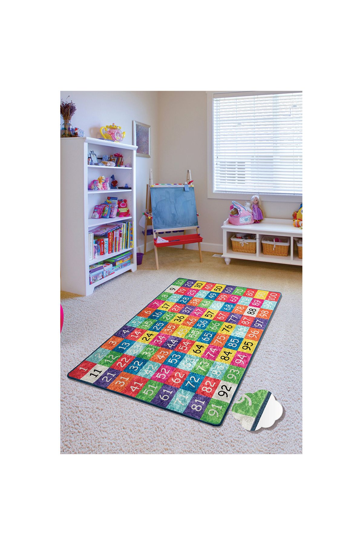 Homelux Covor Pentru Copii Anti-alunecare, Dreptunghiular, 100x160, Numere, Multicolor, Poliester - 100 x 160