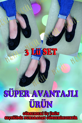 Nesil Siyah Pisi Pisi Patik Terlik Ev Babeti Kaymaz Ses Yapmaz Taban set (KAT...