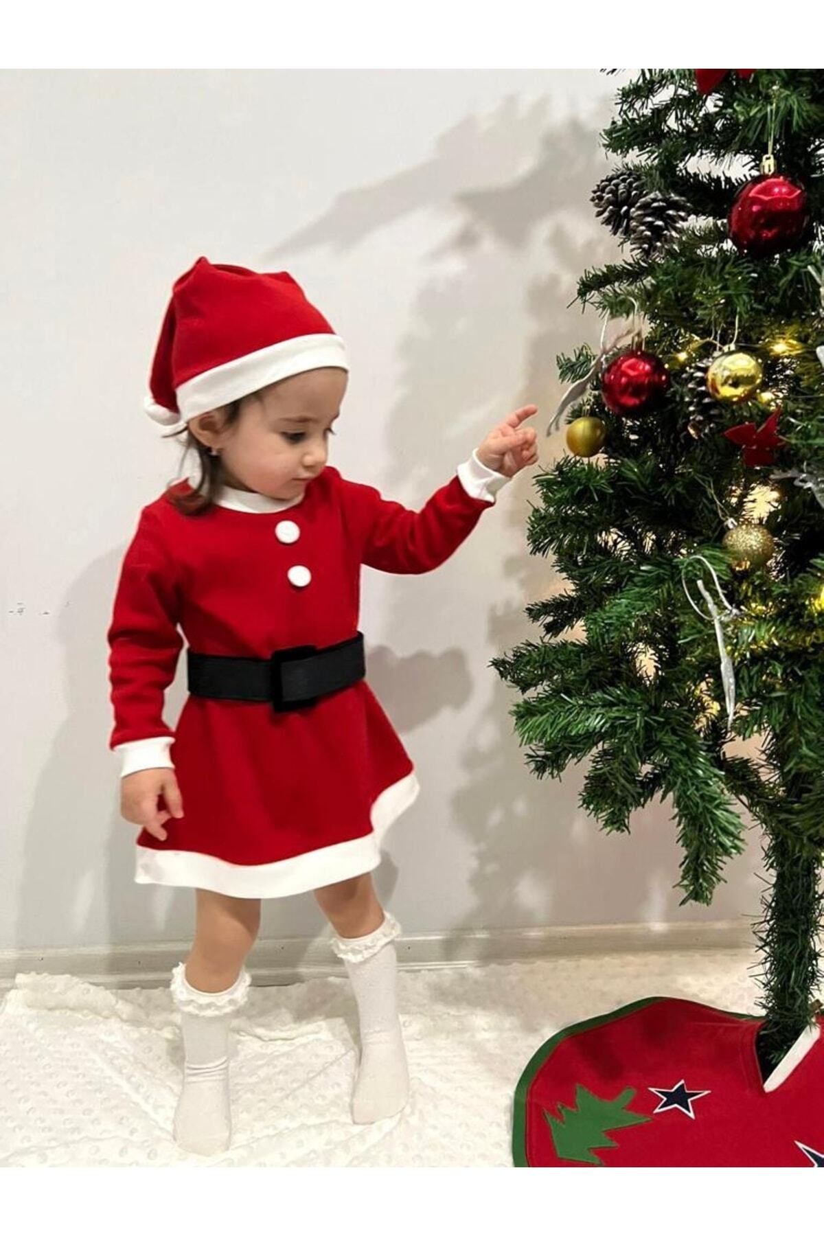 ARYA BABY Kız Çocuk Kaşkorse Yılbaşı Noel Elbise Şapka Takım, Yılbaşı Kıyafeti fotoğrafı 7 (önizleme)