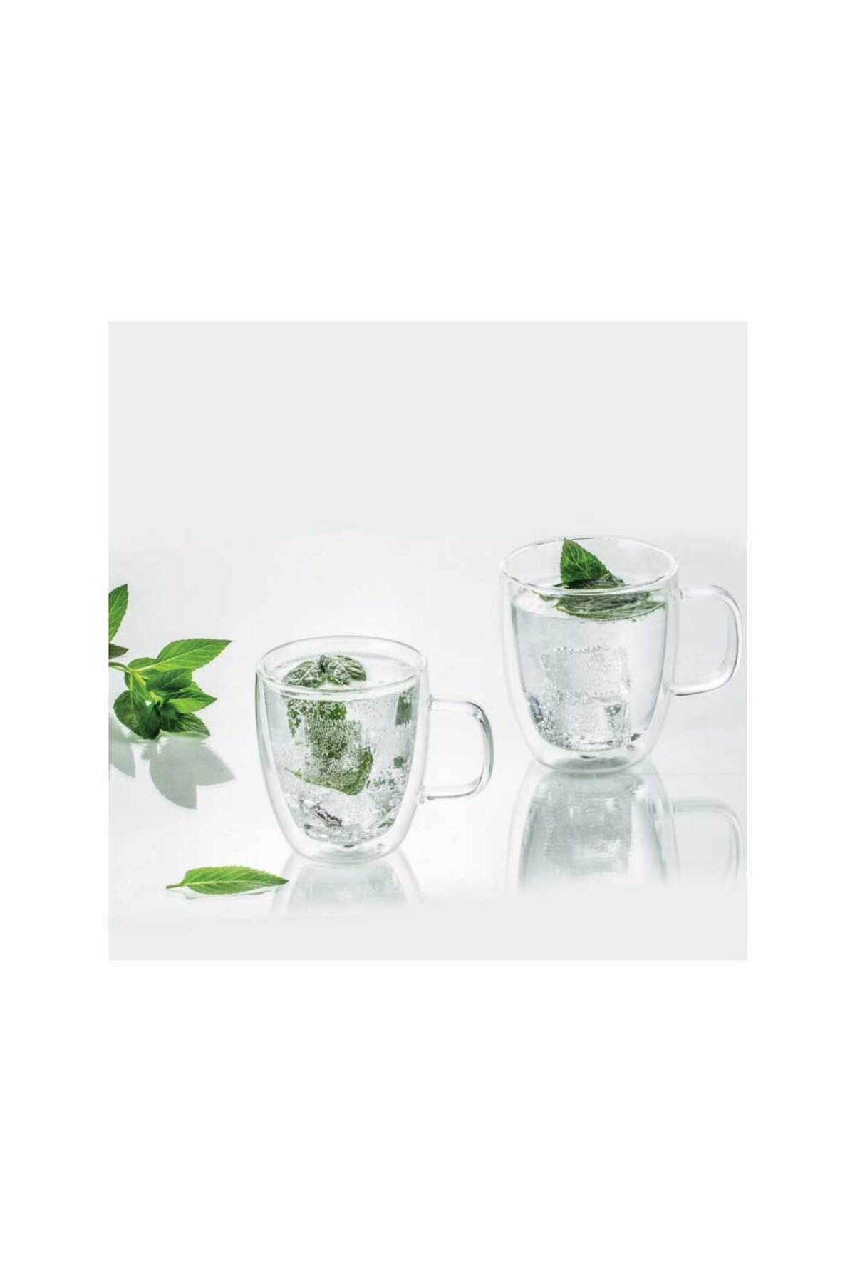 Homelux Set 2 Cesti Cafea/ceai, Sticla Termorezistenta, 250ml, Transparenta, Mia - One Size