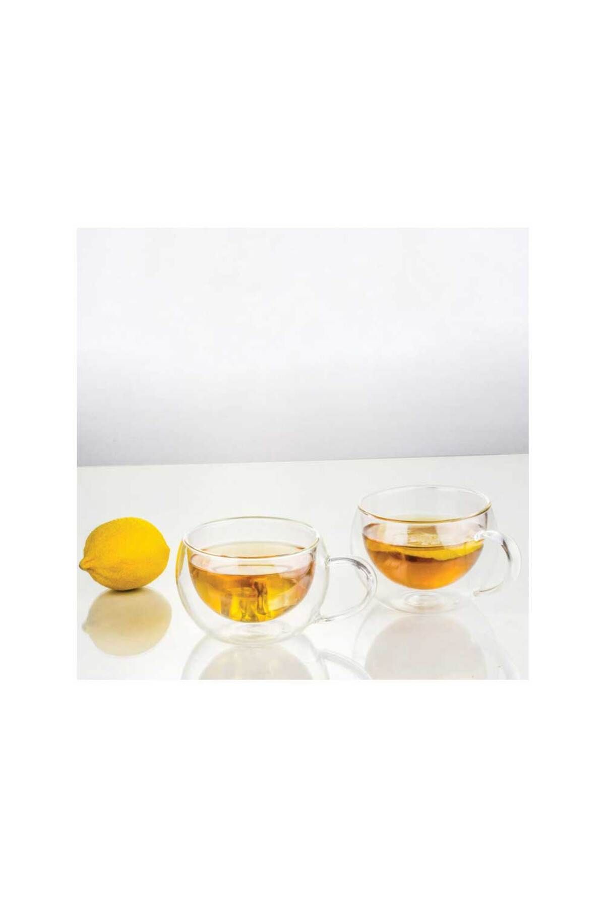 Homelux Set 2 Cesti Cafea/ceai, Sticla Termorezistenta, 300ml, Transparenta, Mia - One Size