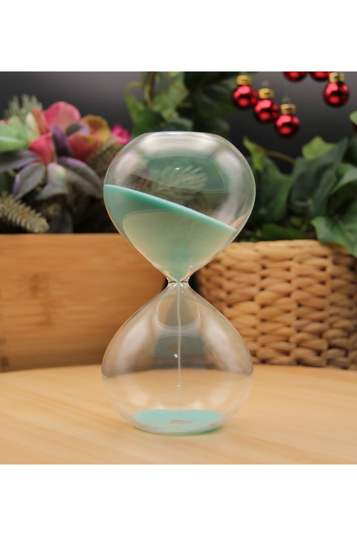 HEDİYEBİZİZ Cam Kum Saati 15 Dakika Yeşil