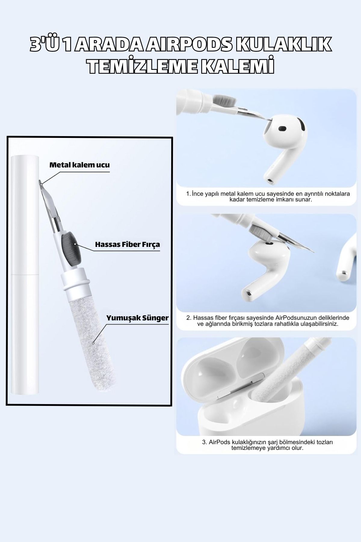 EWEC-4. Generation Compatible Floral Embroidered Premium Silicone Earphone Sleeve and 3 in 1 Earphone Cleaning Pen 7