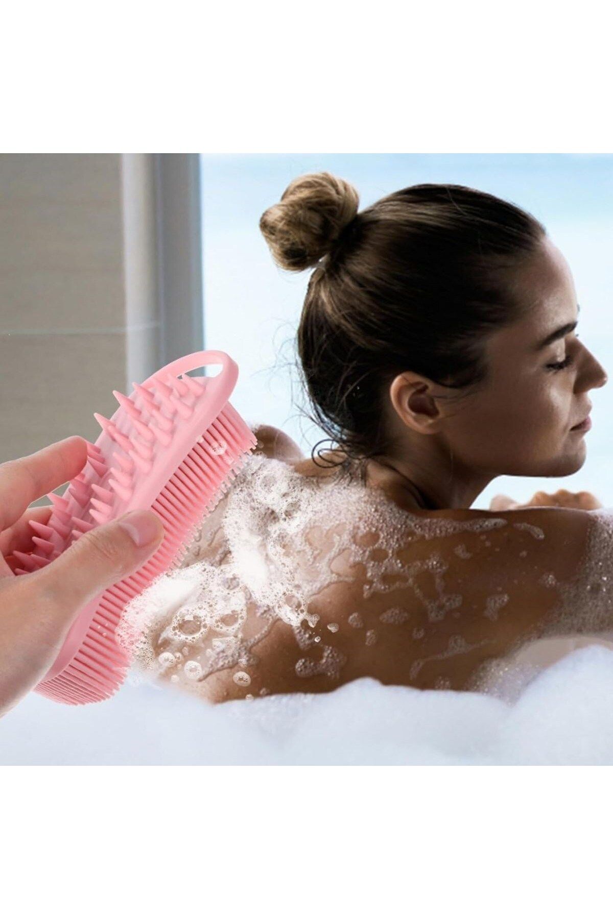 Şeyse-Silicone Bath Body Brush with Self-Suspension Exfoliating and Massage Effect (4390) 2