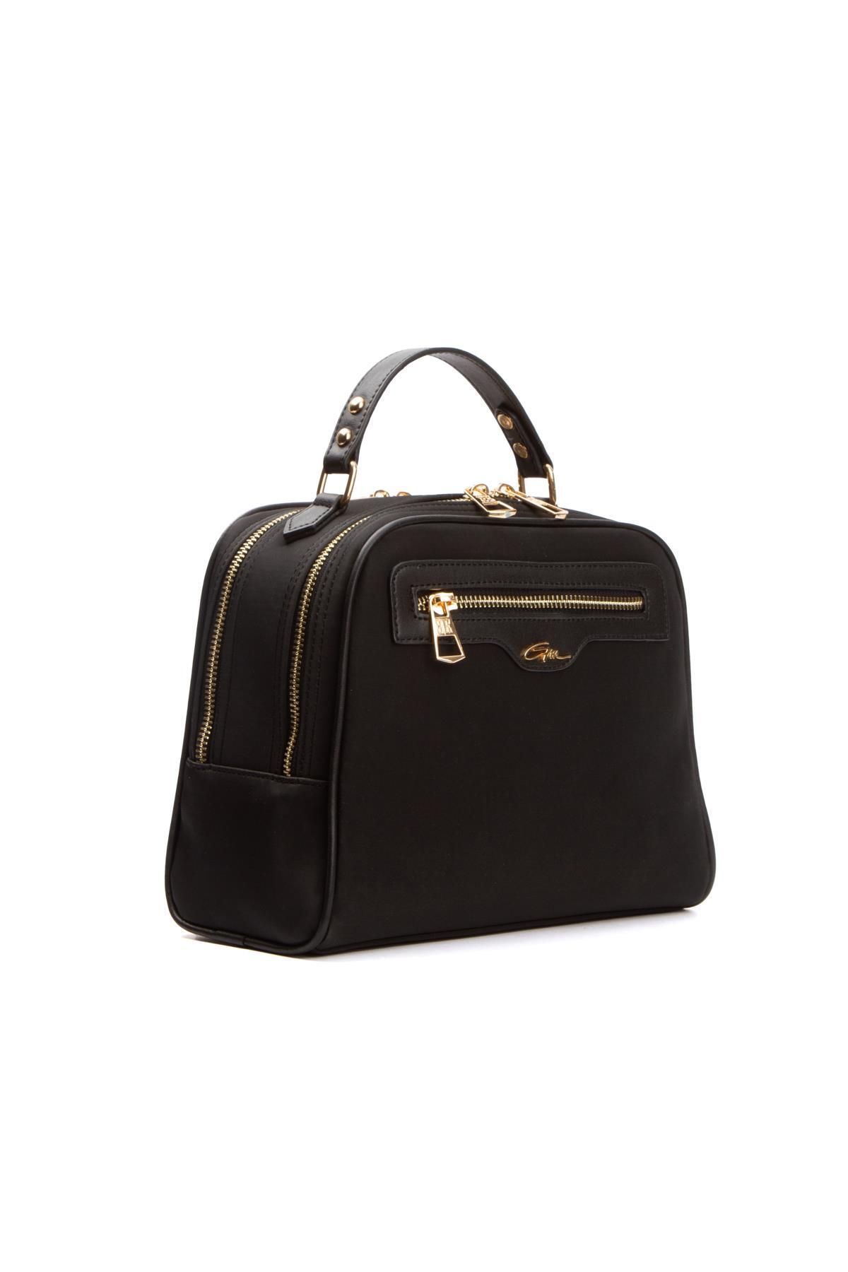 gio&mi-Black Satin Neyva Hand and Shoulder Bag 2