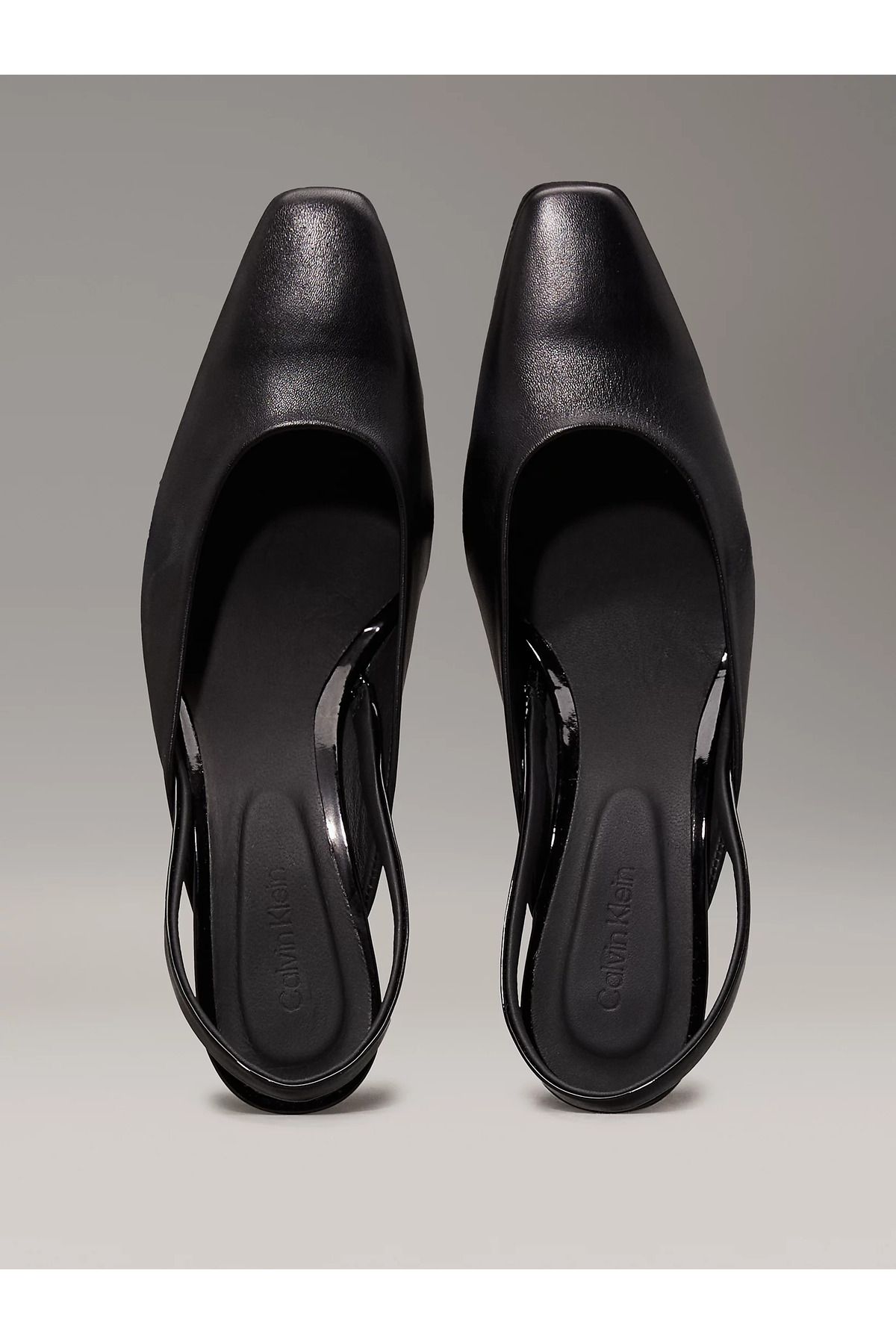 Calvin Klein-Black Leather - Women's Classic Shoes with Open Heels and Toe Hw0Hw02267-Beh 3