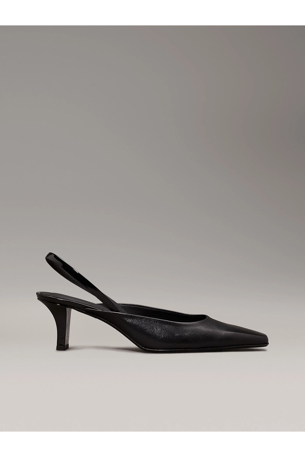 Calvin Klein-Black Leather - Women's Classic Shoes with Open Heels and Toe Hw0Hw02267-Beh 1