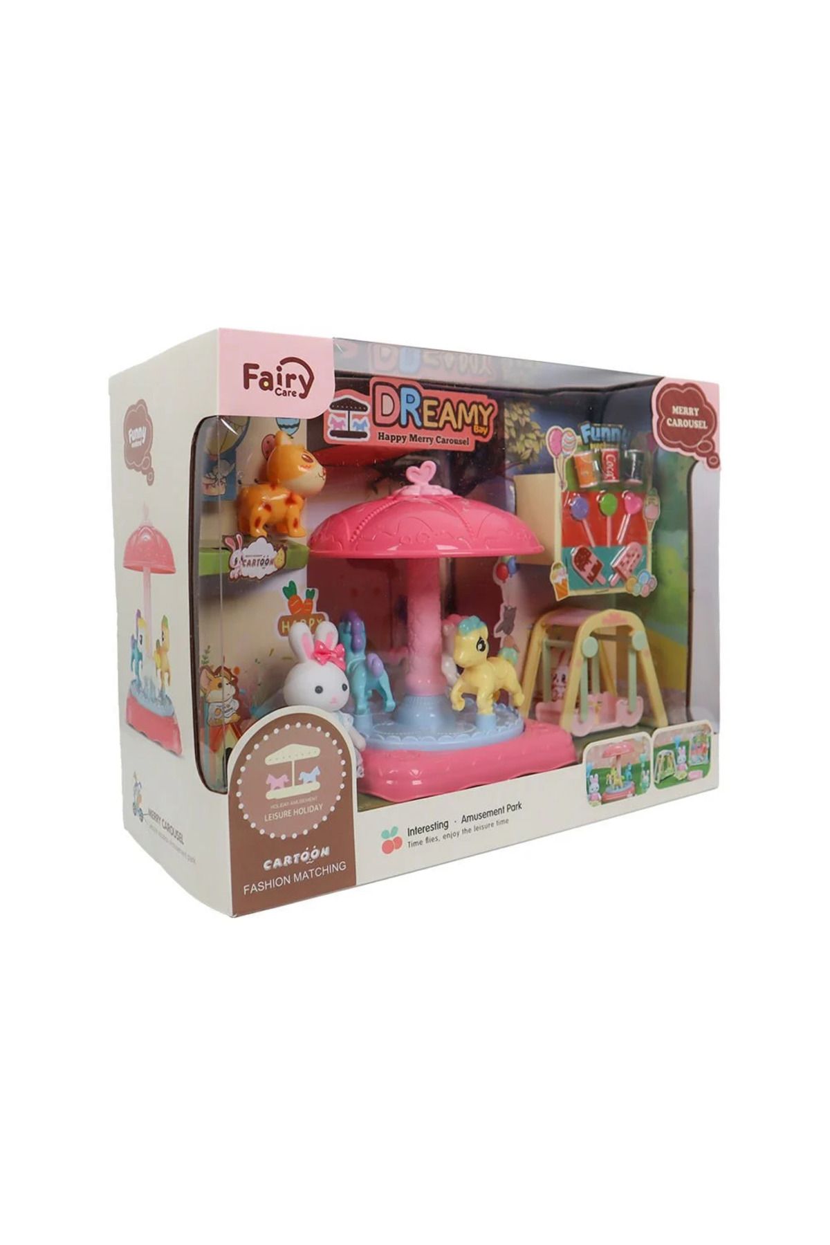 Bay Dreamy-Mini Rabbit Family Carousel Amusement Park Play Set 7
