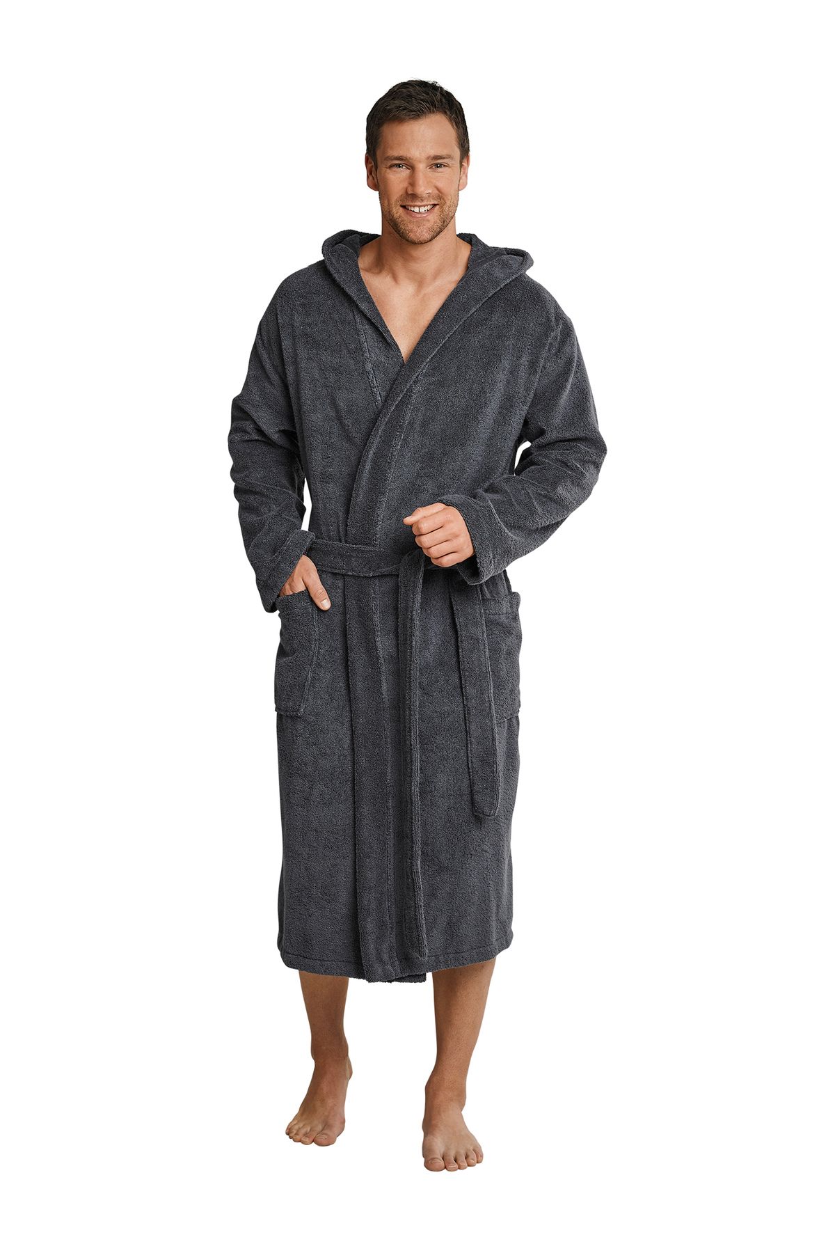 Schiesser-Bademantel Essentials Bade-mantel Sauna Morgen-mantel Lounge 1