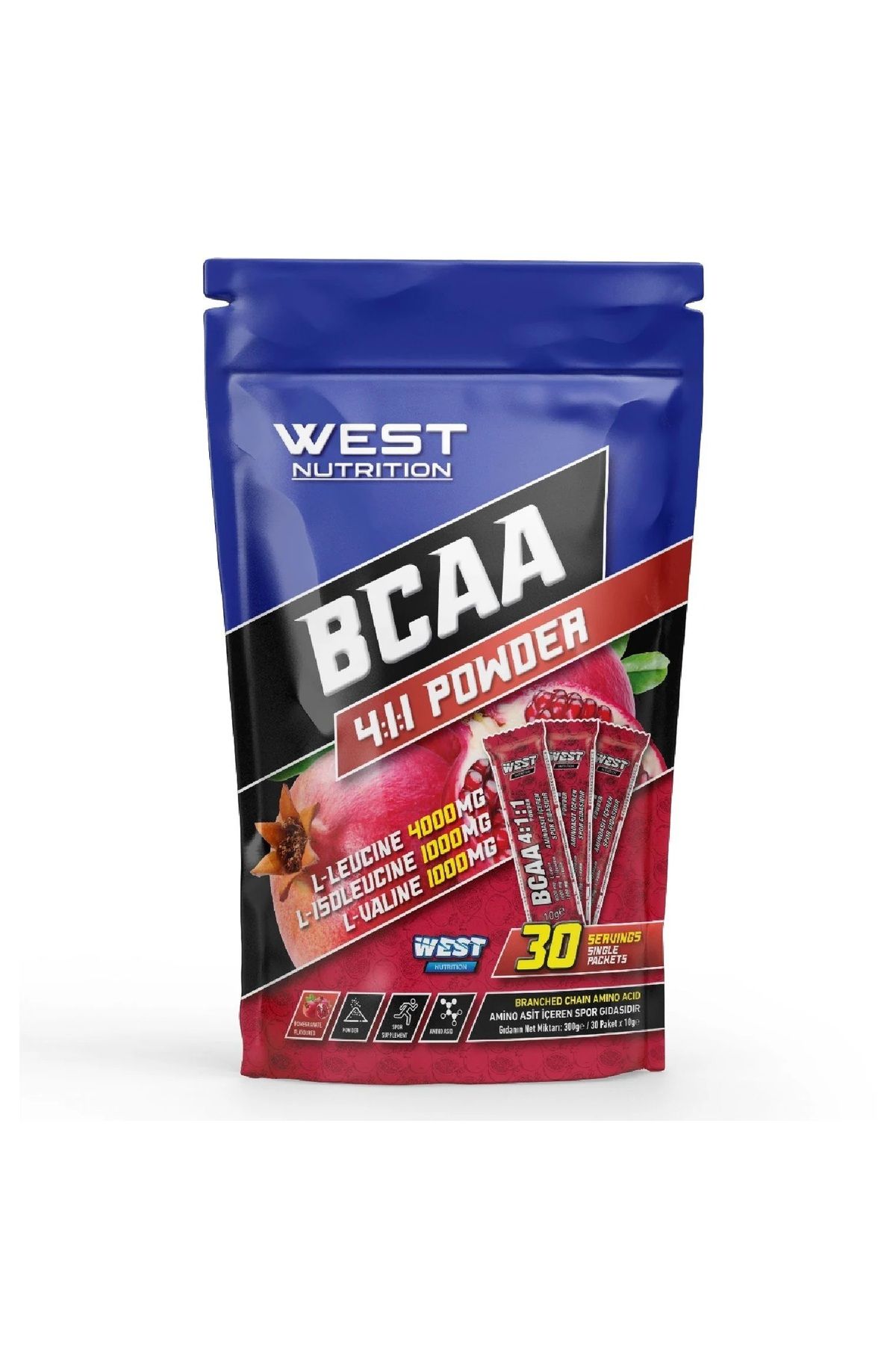 West Nutrition BCAA 4:1:1 300 gr (30 Saşe) Nar Aromalı