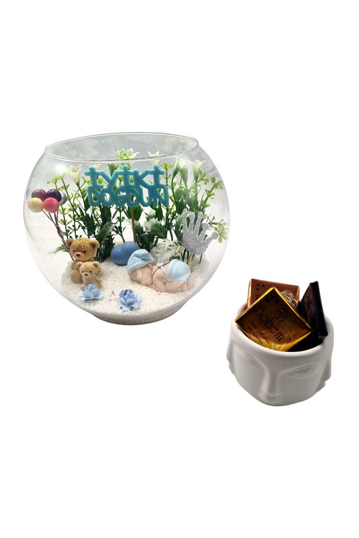 maya sanat-Baby Boy Gift Set - Chocolate, Mother Baby Gift Terrarium 2