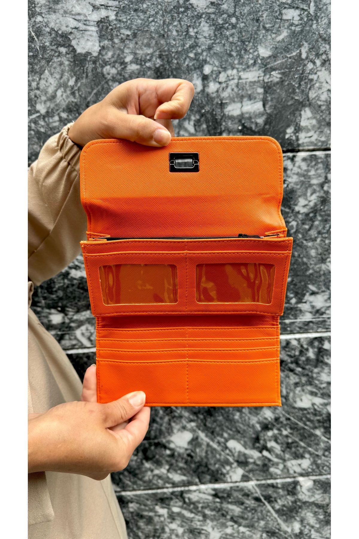 Just Polo-Women's Wallet Orange Wallet Multi-Compartment Card Holder Compartment Paper Money Compartment Shoulder Bag 4