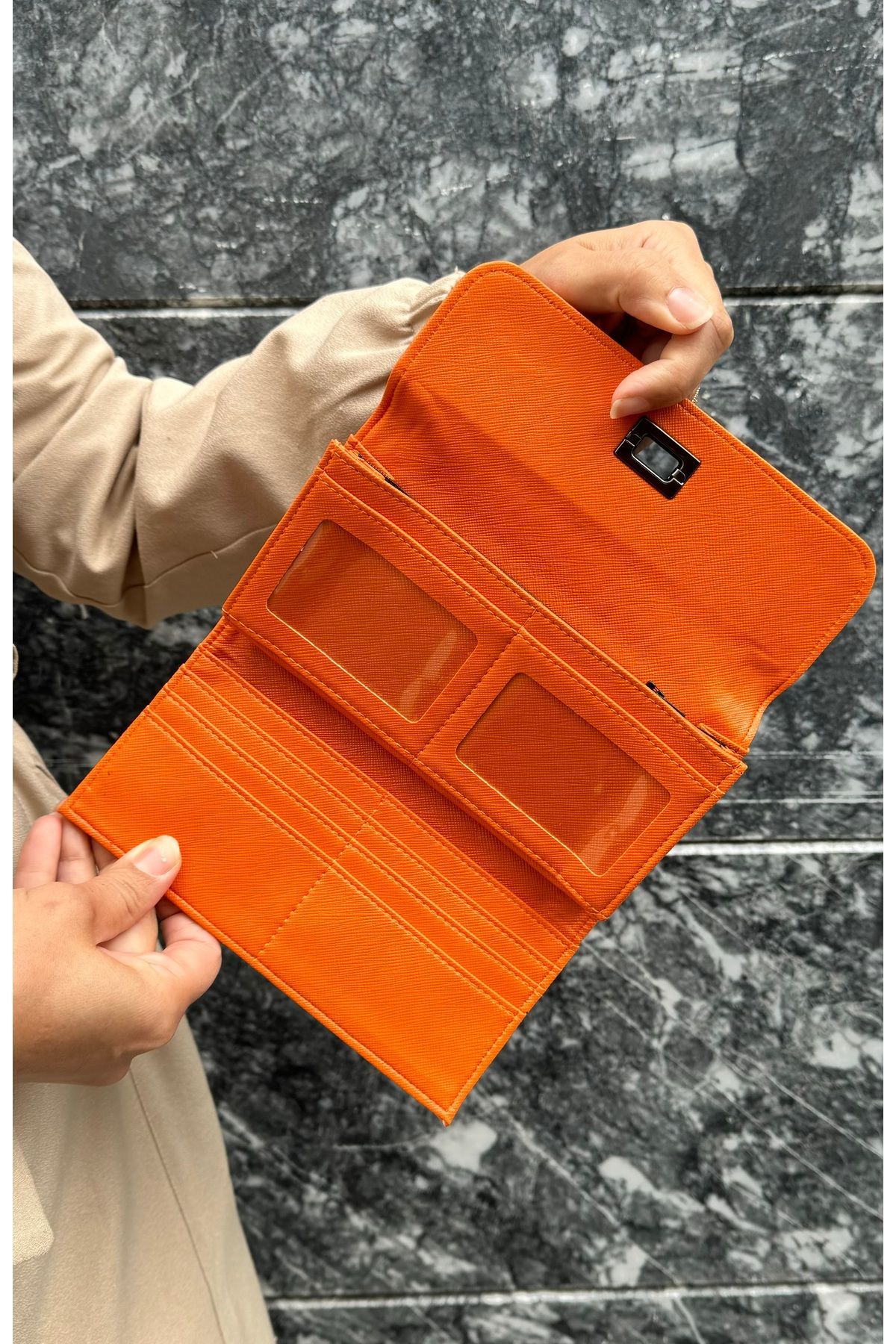 Just Polo-Women's Wallet Orange Wallet Multi-Compartment Card Holder Compartment Paper Money Compartment Shoulder Bag 3