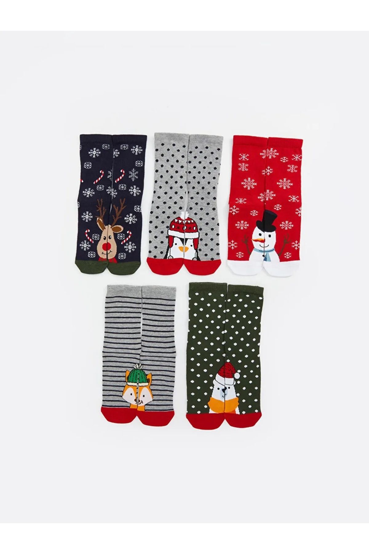 LC Waikiki-Lcw Kids Mixed Christmas Themed Boy's Socks 5-Piece 1